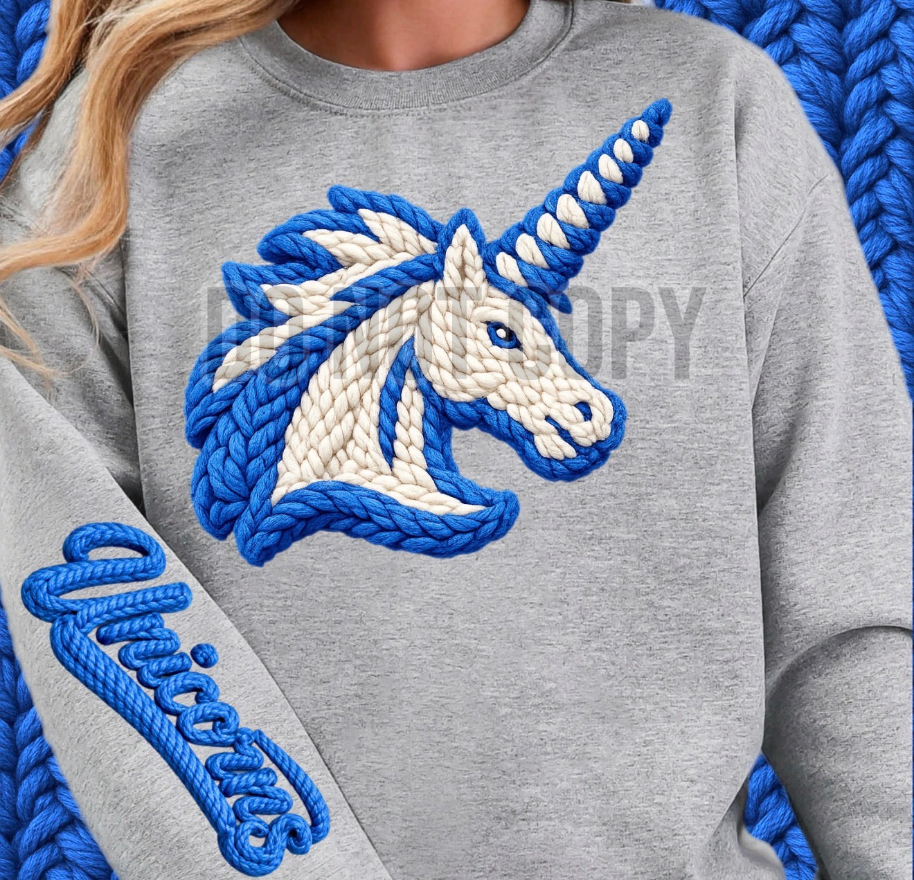 DTF Print NB Unicorns Faux Yarn
