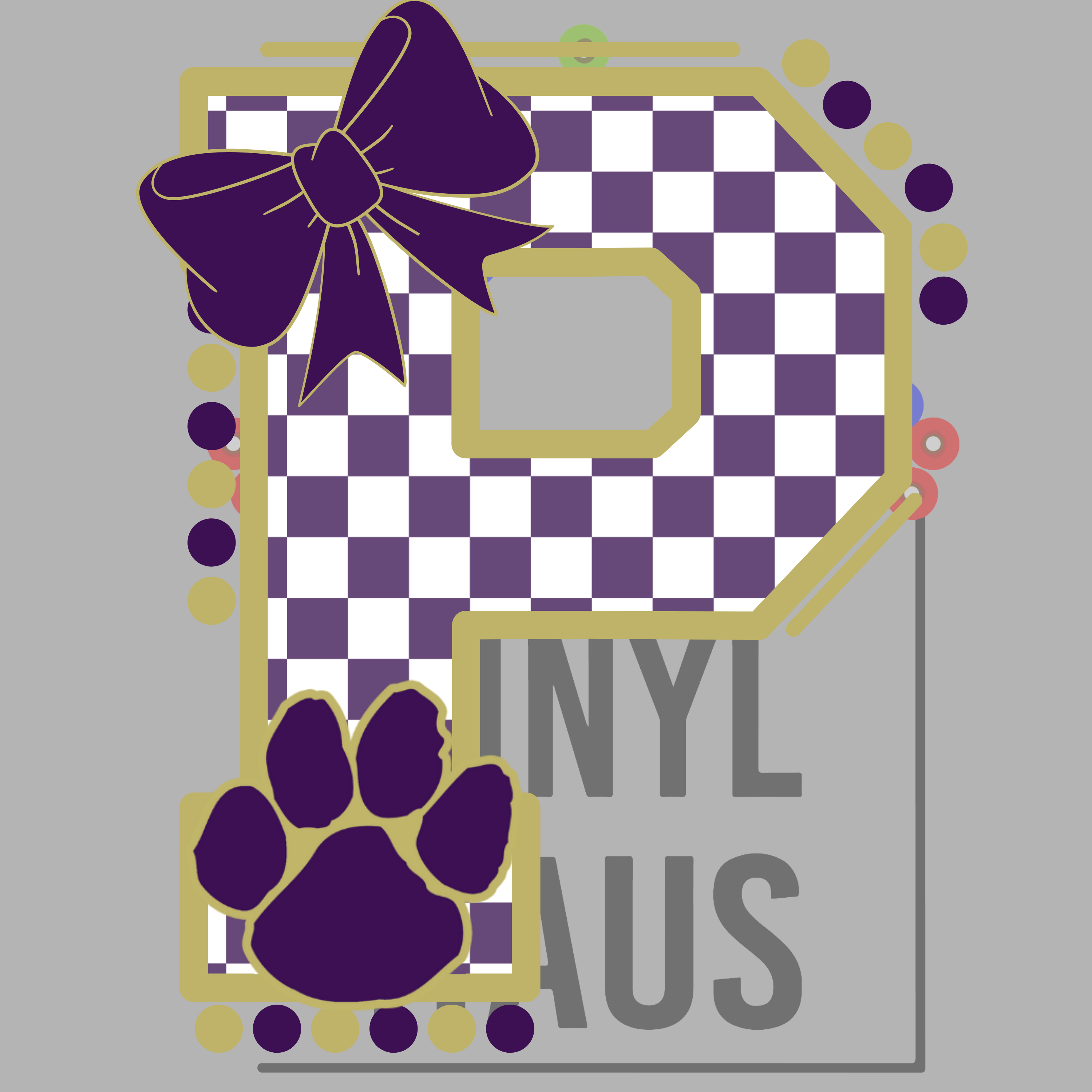 School Logos DTF- Panthers Gingham