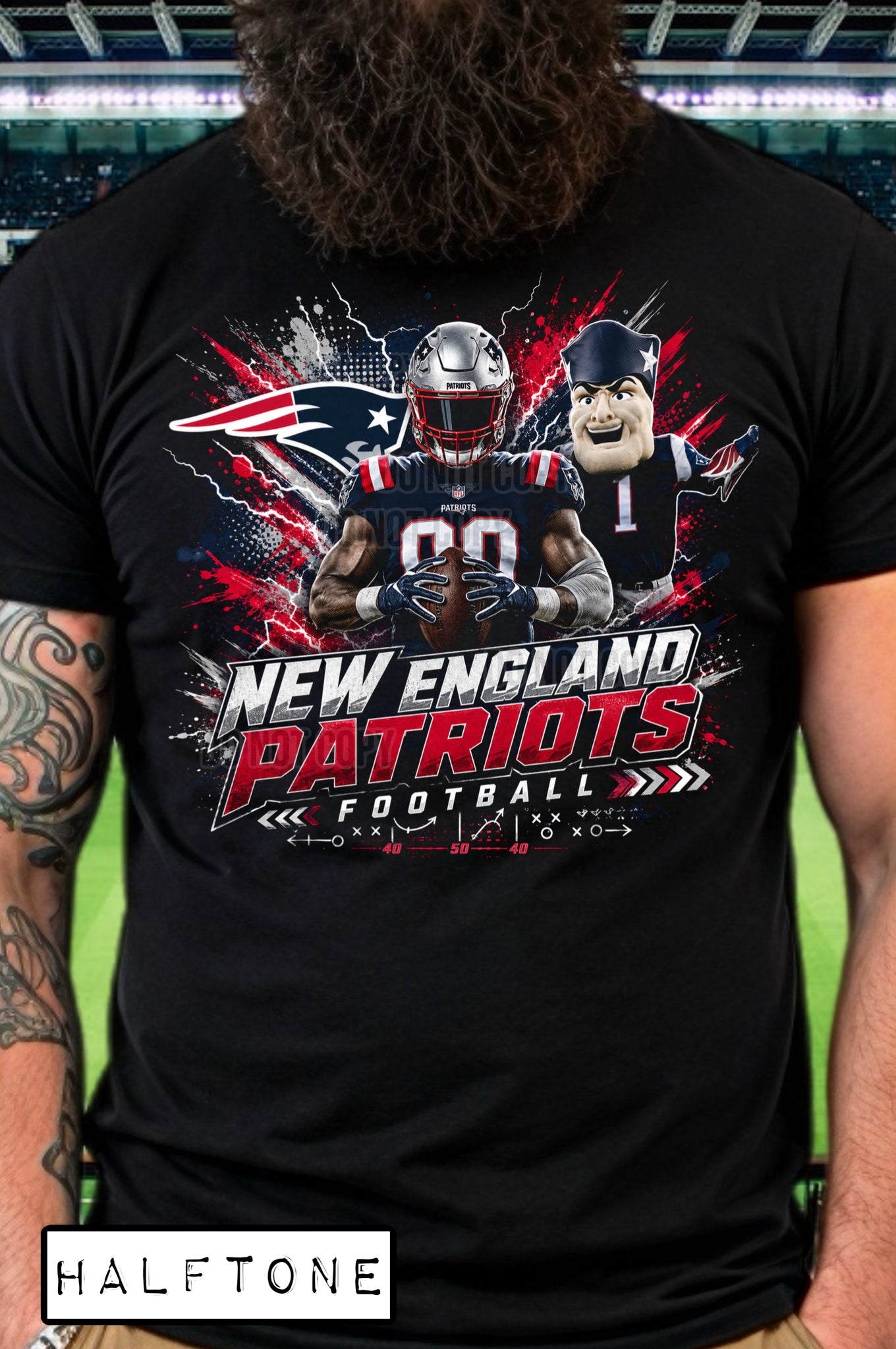 DTF PRINT Halftone New England Patriots Main image