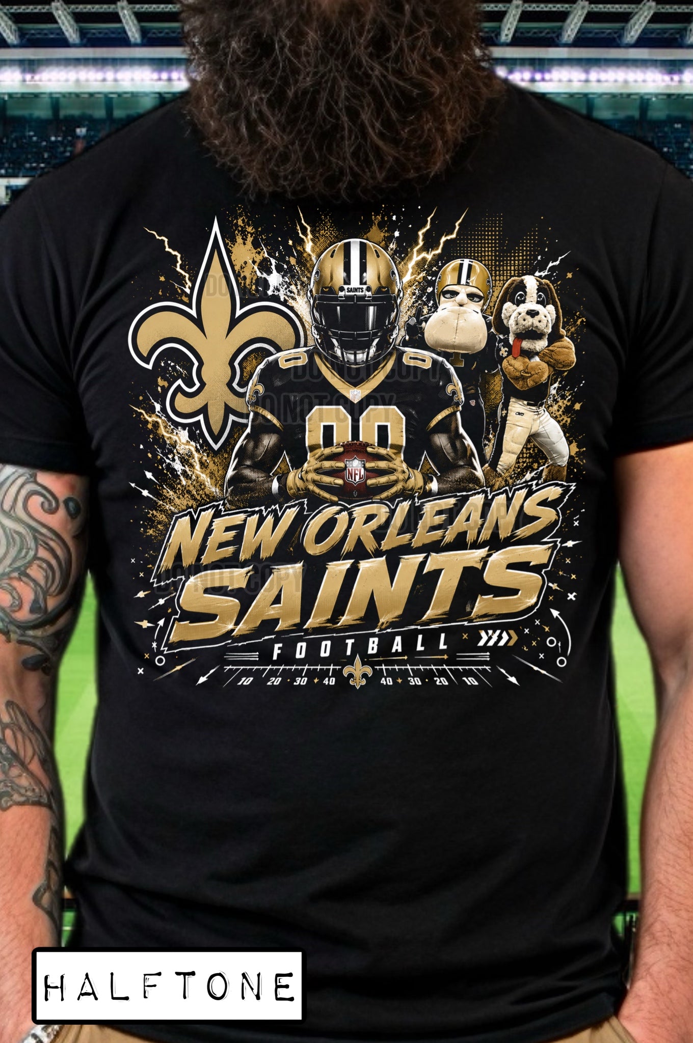 DTF PRINT Halftone New Orleans Saints Main image