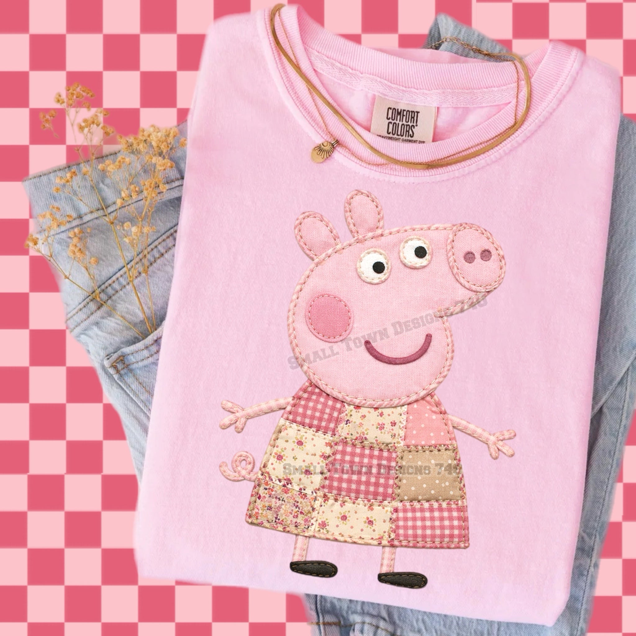 DTF Print Peppa Pig Quilted