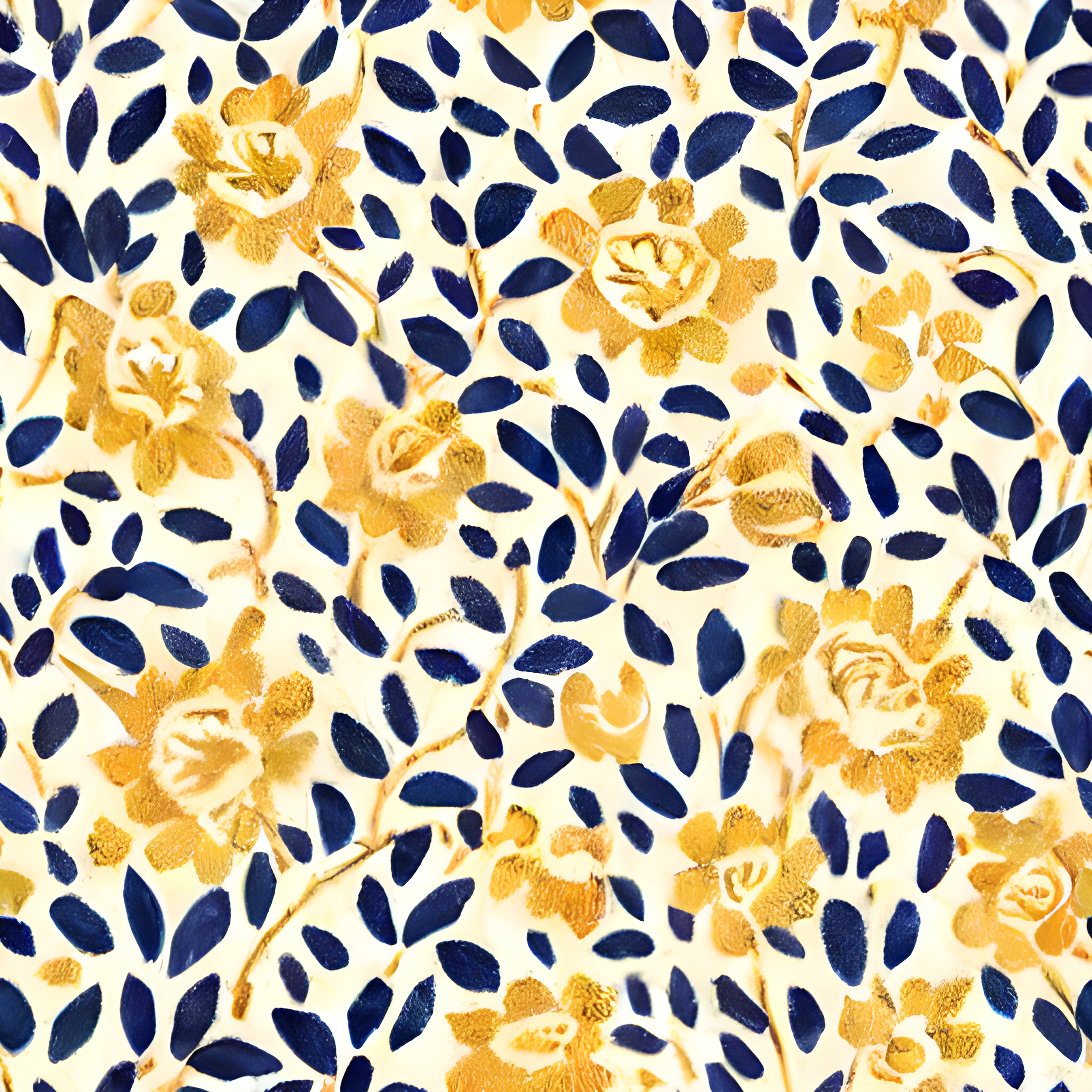 Blue and Yellow Floral  Pattern Vinyl 12" x 12" - The Vinyl Haus Main image