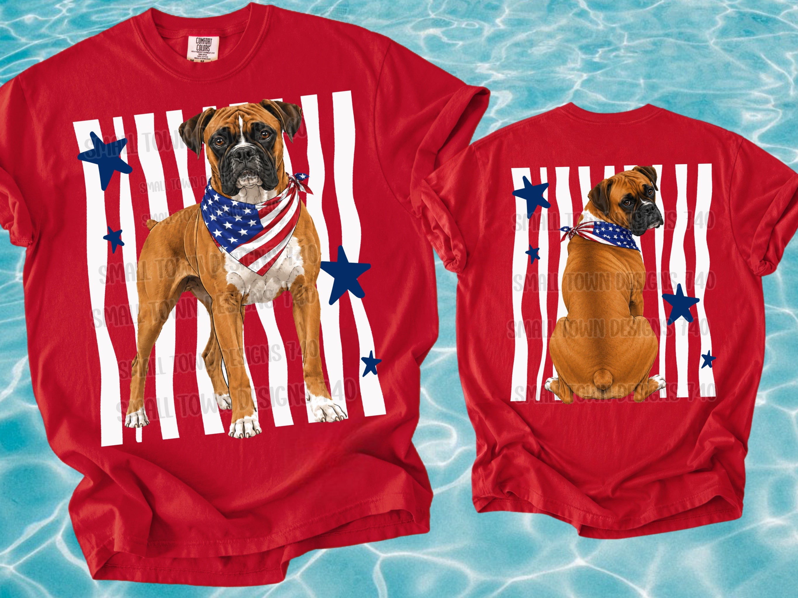 DTF PRINT Patriotic Boxer Dog