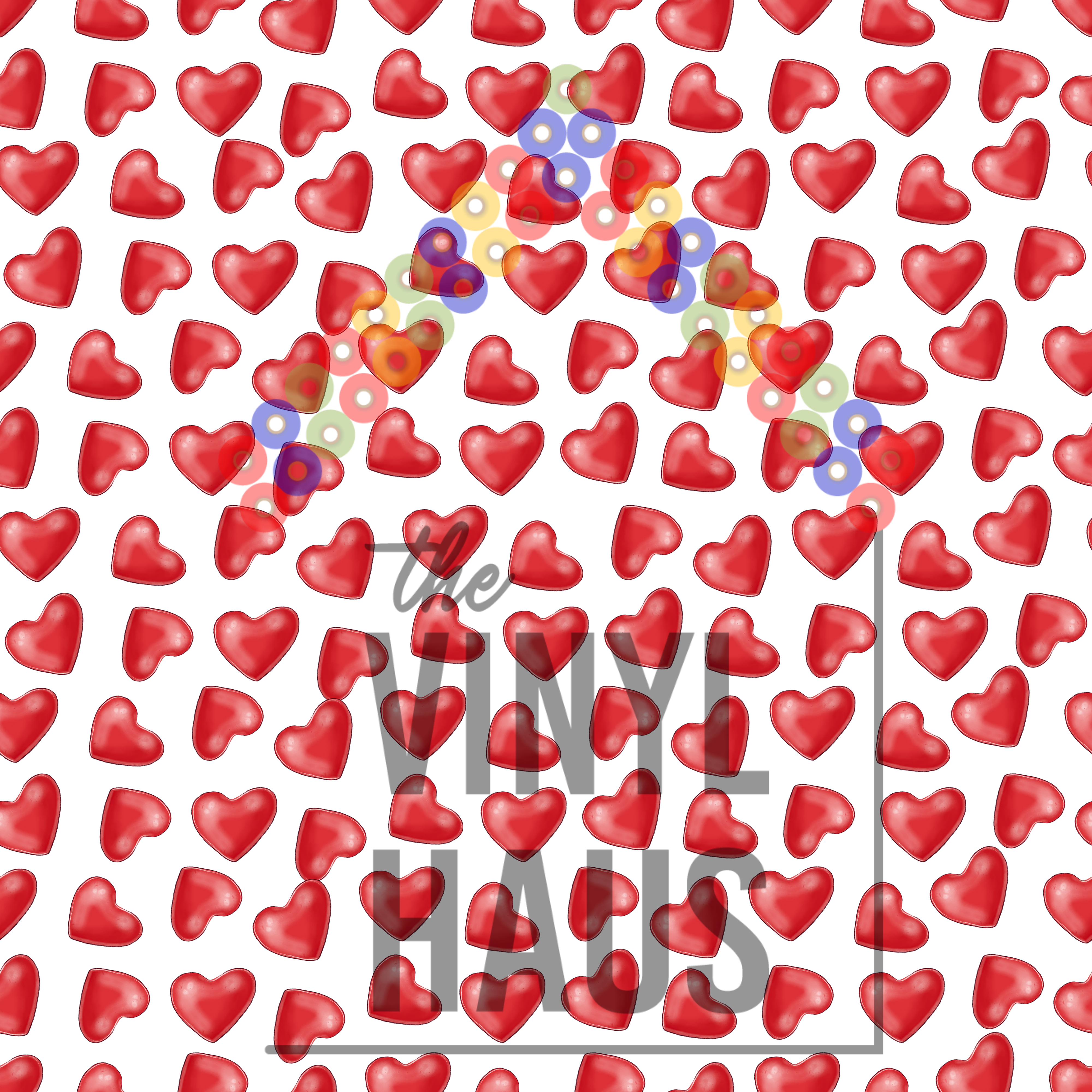 Red Valentine Heart Pattern Vinyl 12" x 12" - The Vinyl Haus Main image
