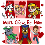 DTF Print-Paw Patrol Valentine with sleeve design