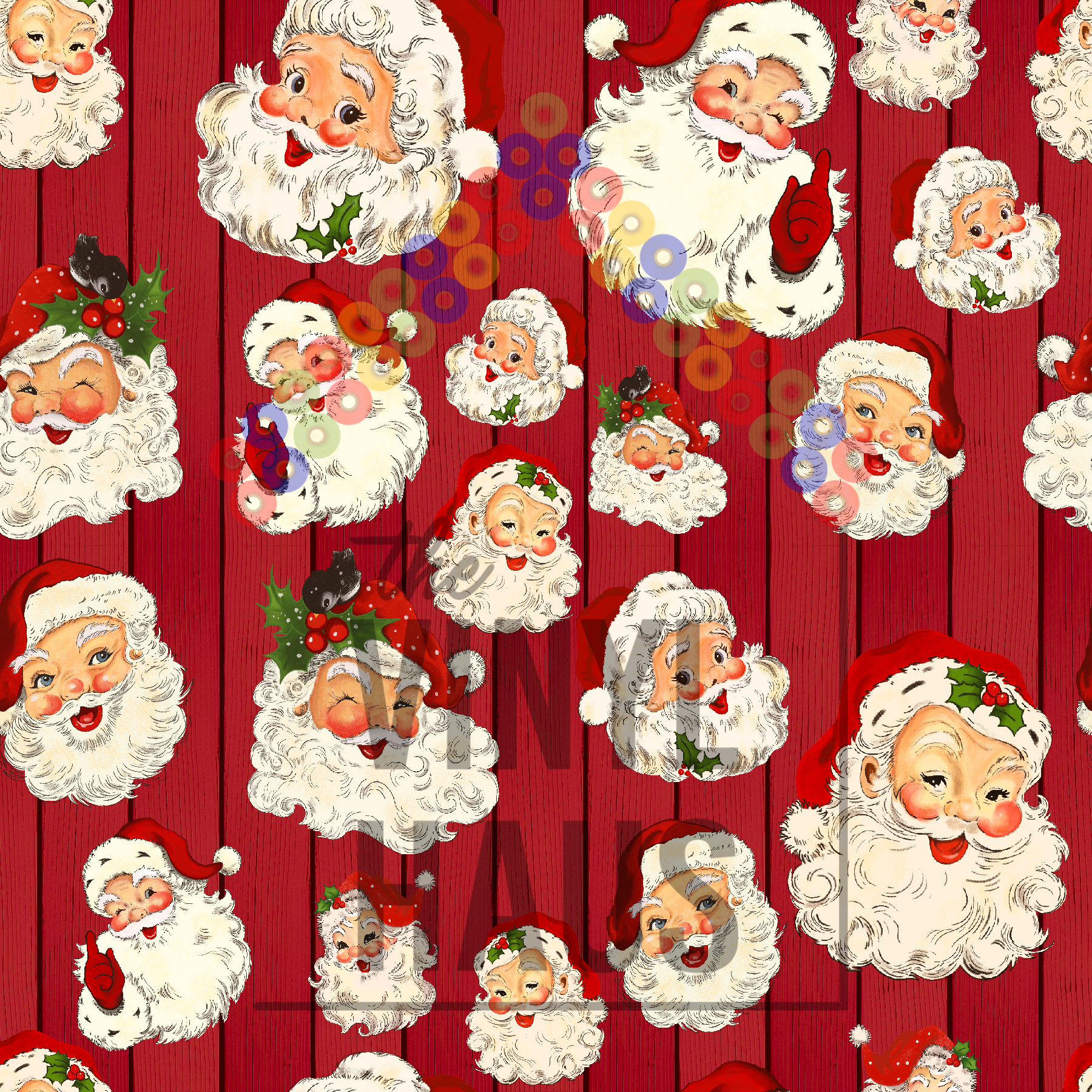 Vintage Santas Pattern Vinyl 12" x 12" - The Vinyl Haus Main image