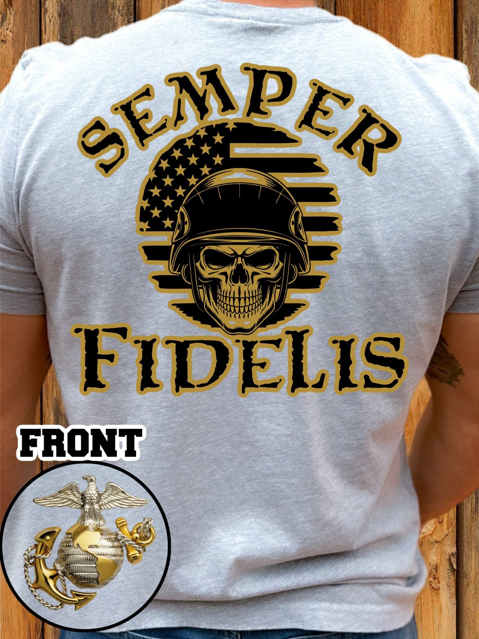 DTF PRINT Semper FI Skull
