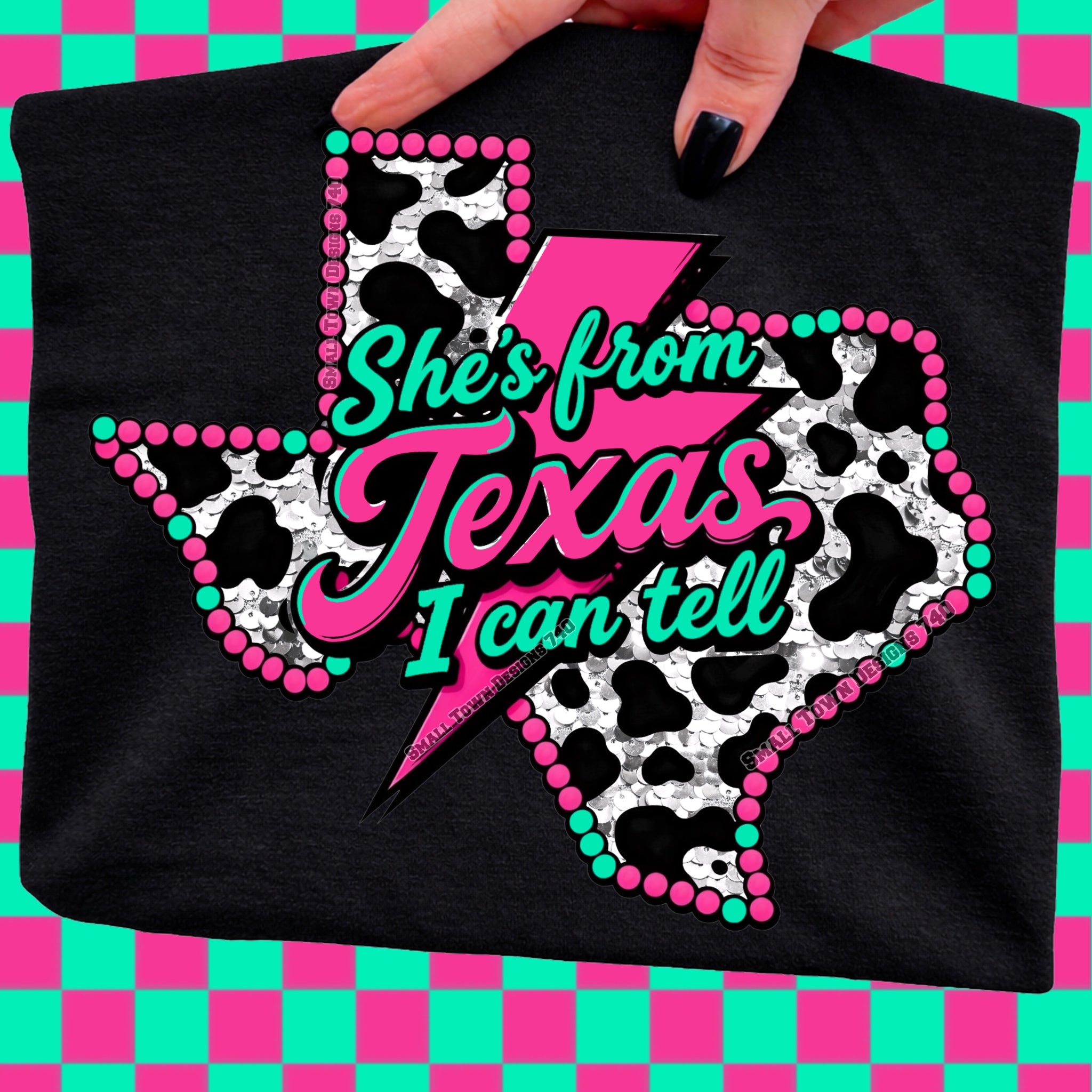 DTF Print She's From Texas I Can Tell Main image