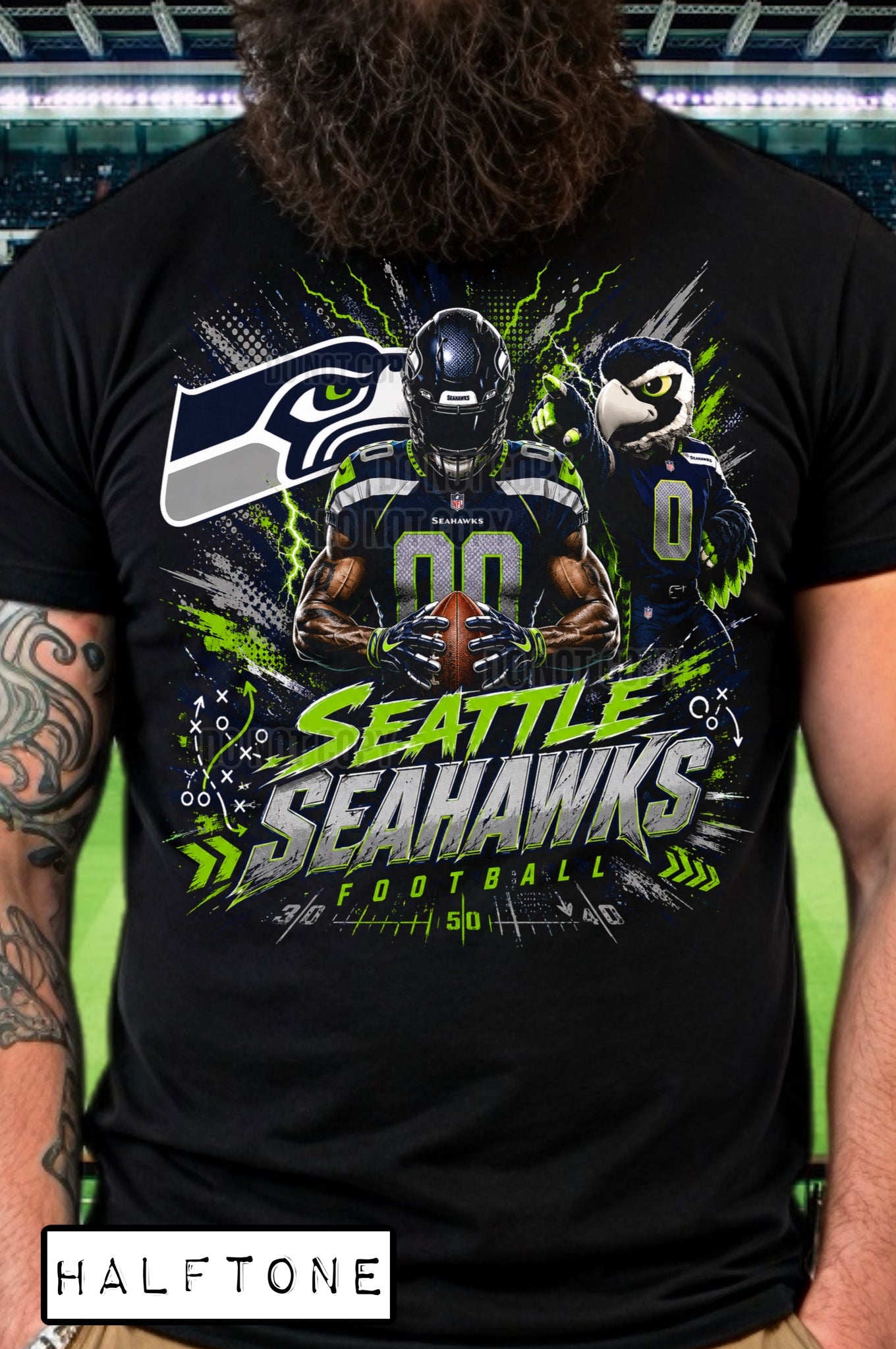DTF PRINT Halftone Seattle Seahawks Main image