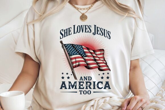 DTF PRINT She-Loves-Jesus-and-America-Too