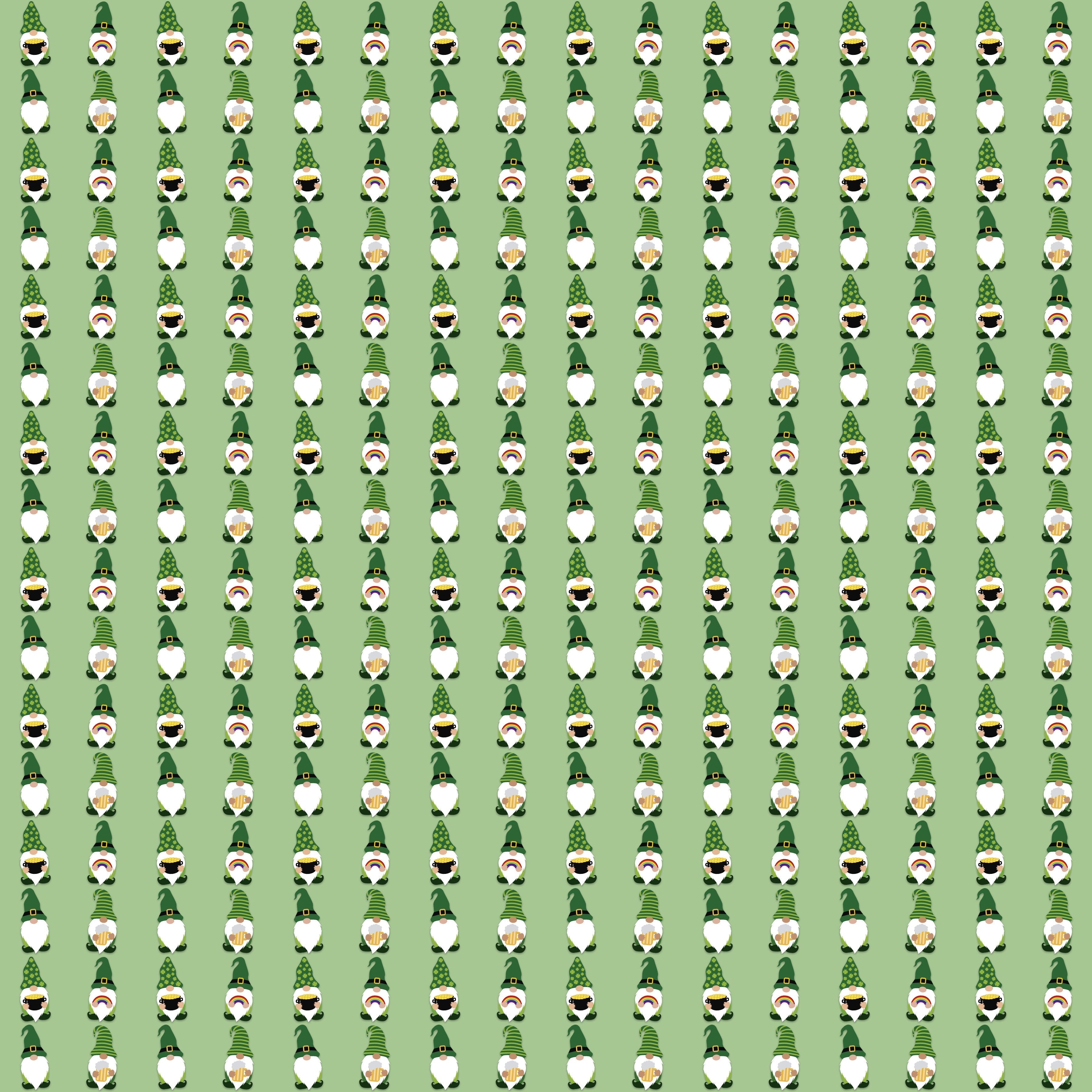 St Patricks Day Gnomes Pattern Vinyl 12" x 12 - The Vinyl Haus