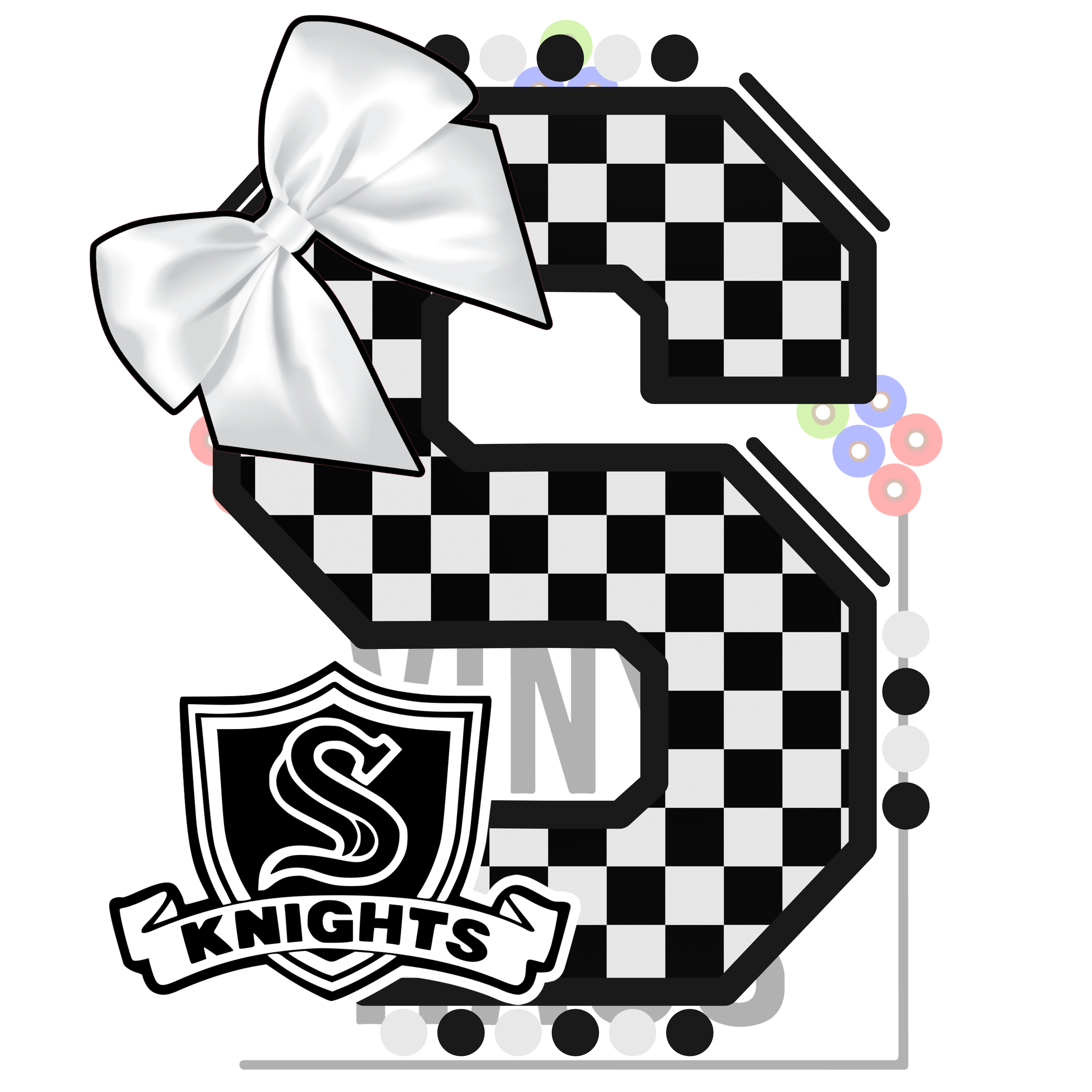 School Logos DTF- Knights Gingham