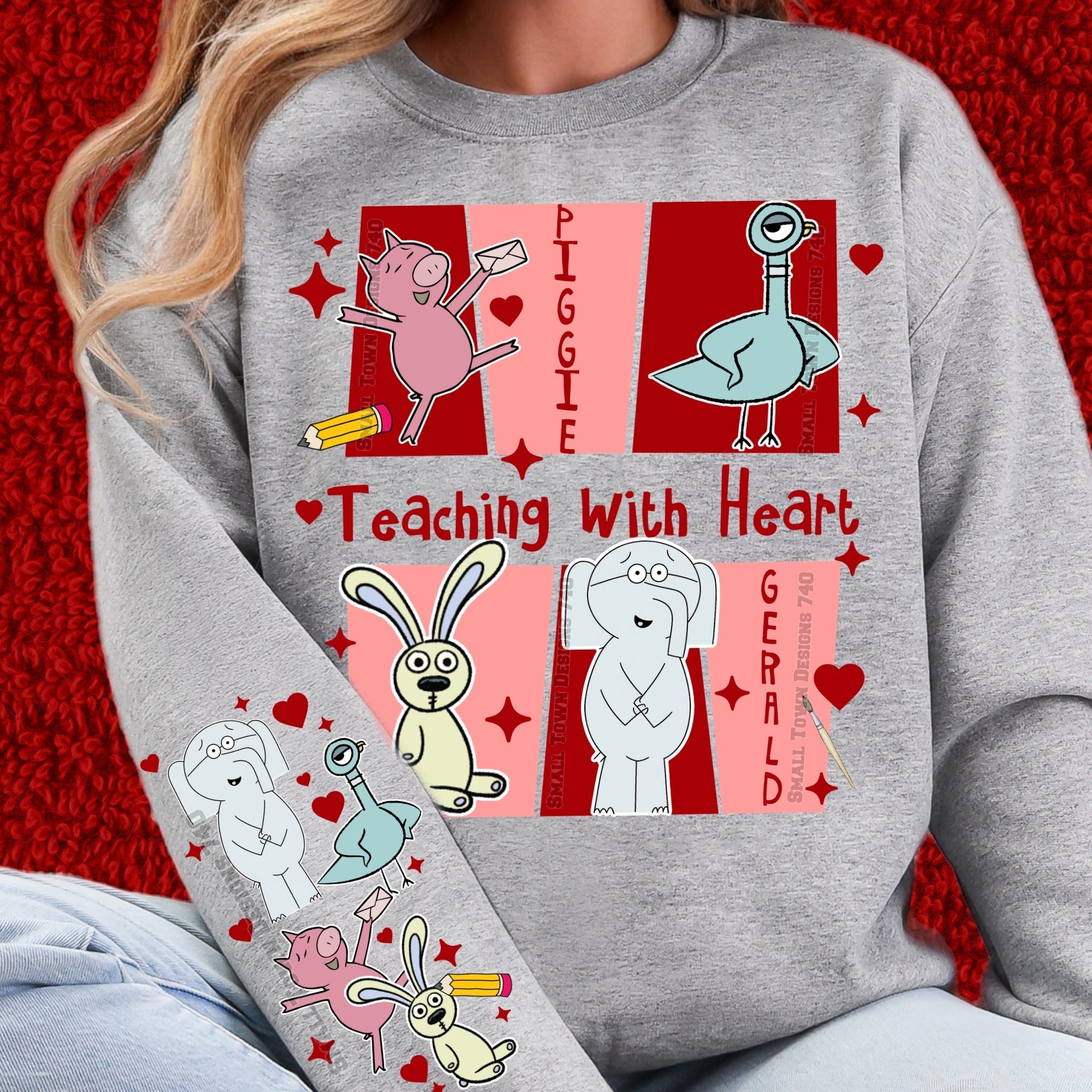 DTF Print Teaching with Heart Books Valentine Main image
