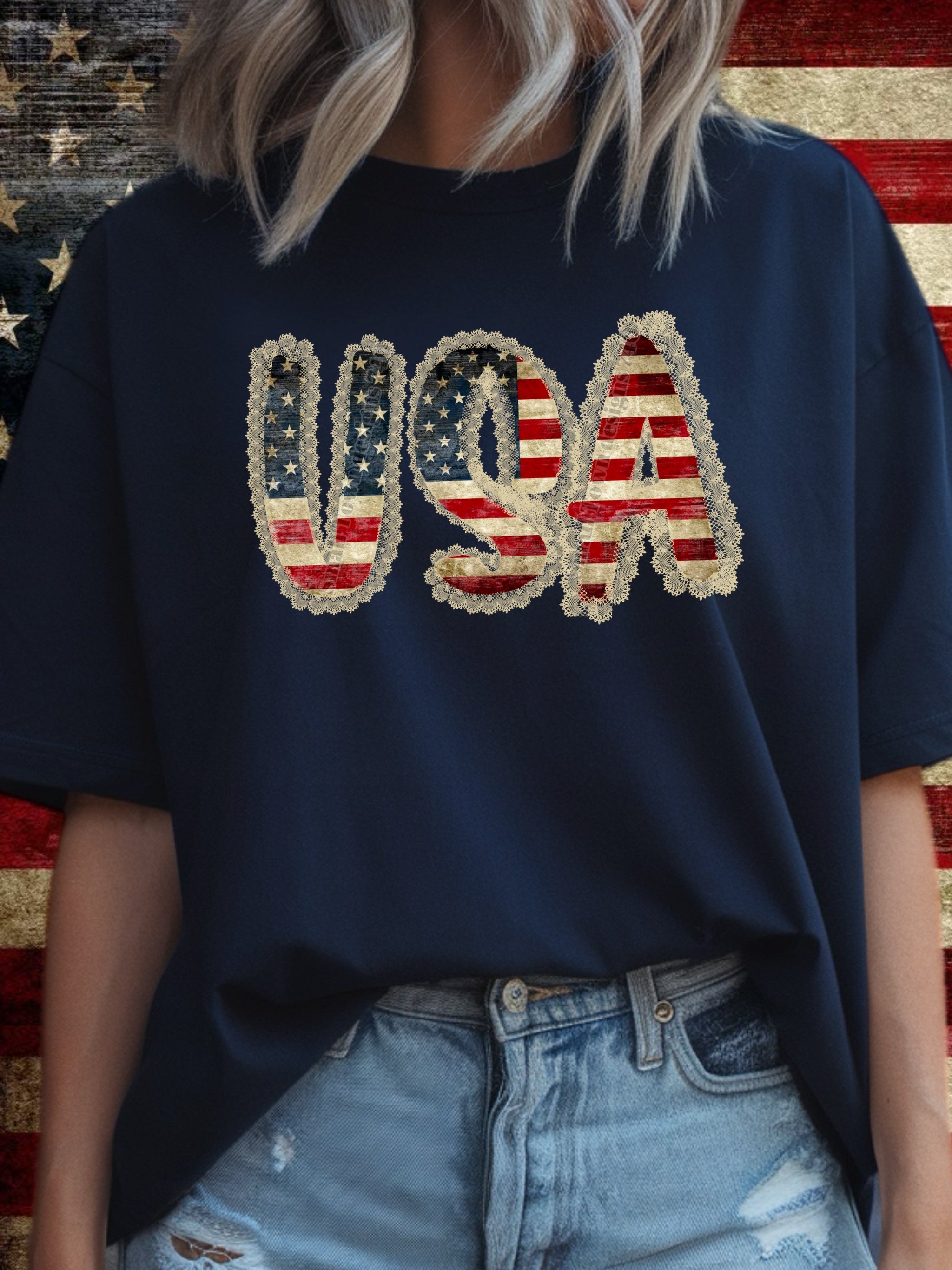 DTF Print USA Lace