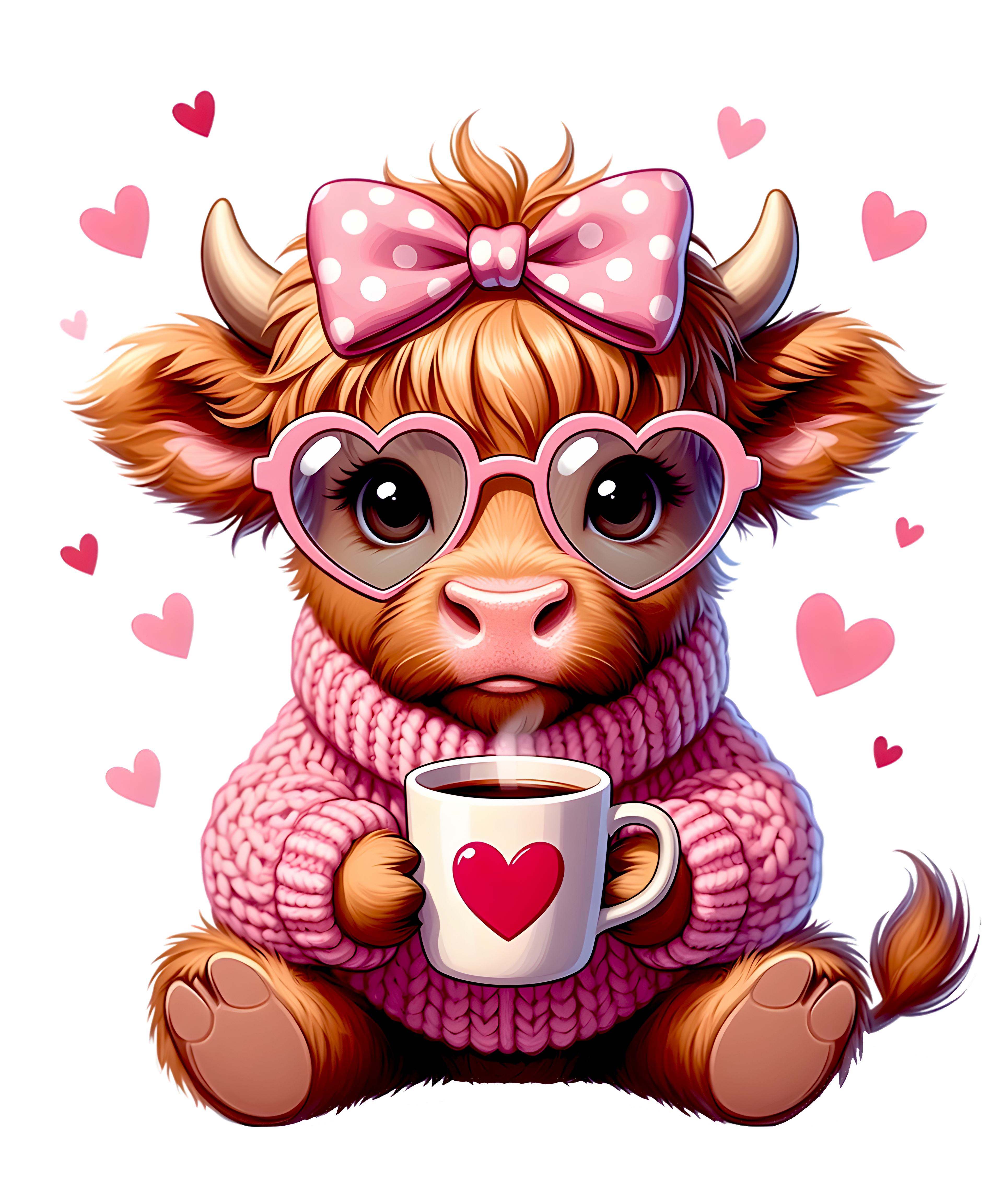 DTF Print-Valentine's Highland Cow
