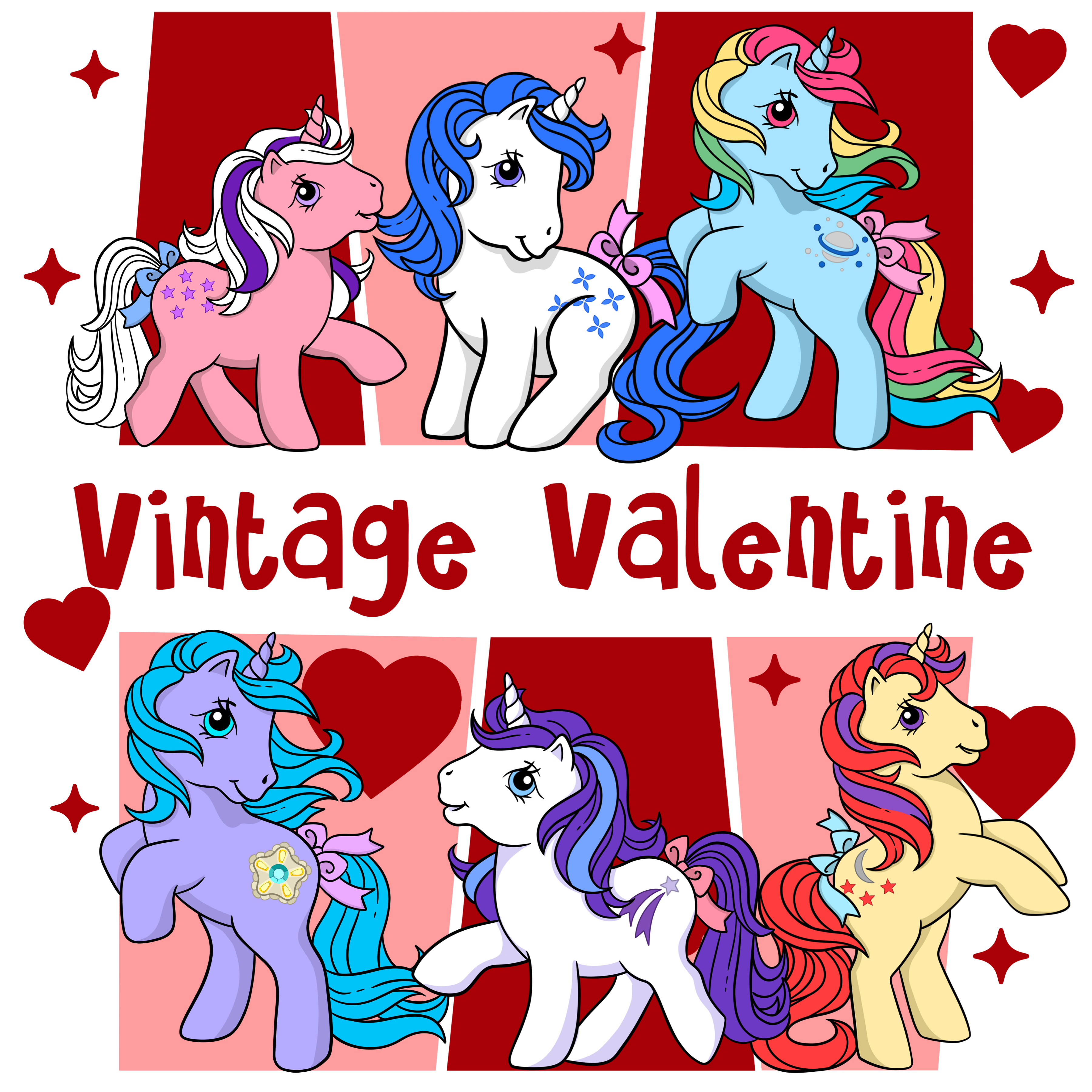 DTF Print-Vintage Valentine Pony with sleeve design Main image