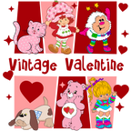 DTF Print-Vintage Valentine Strawberry girl with sleeve design