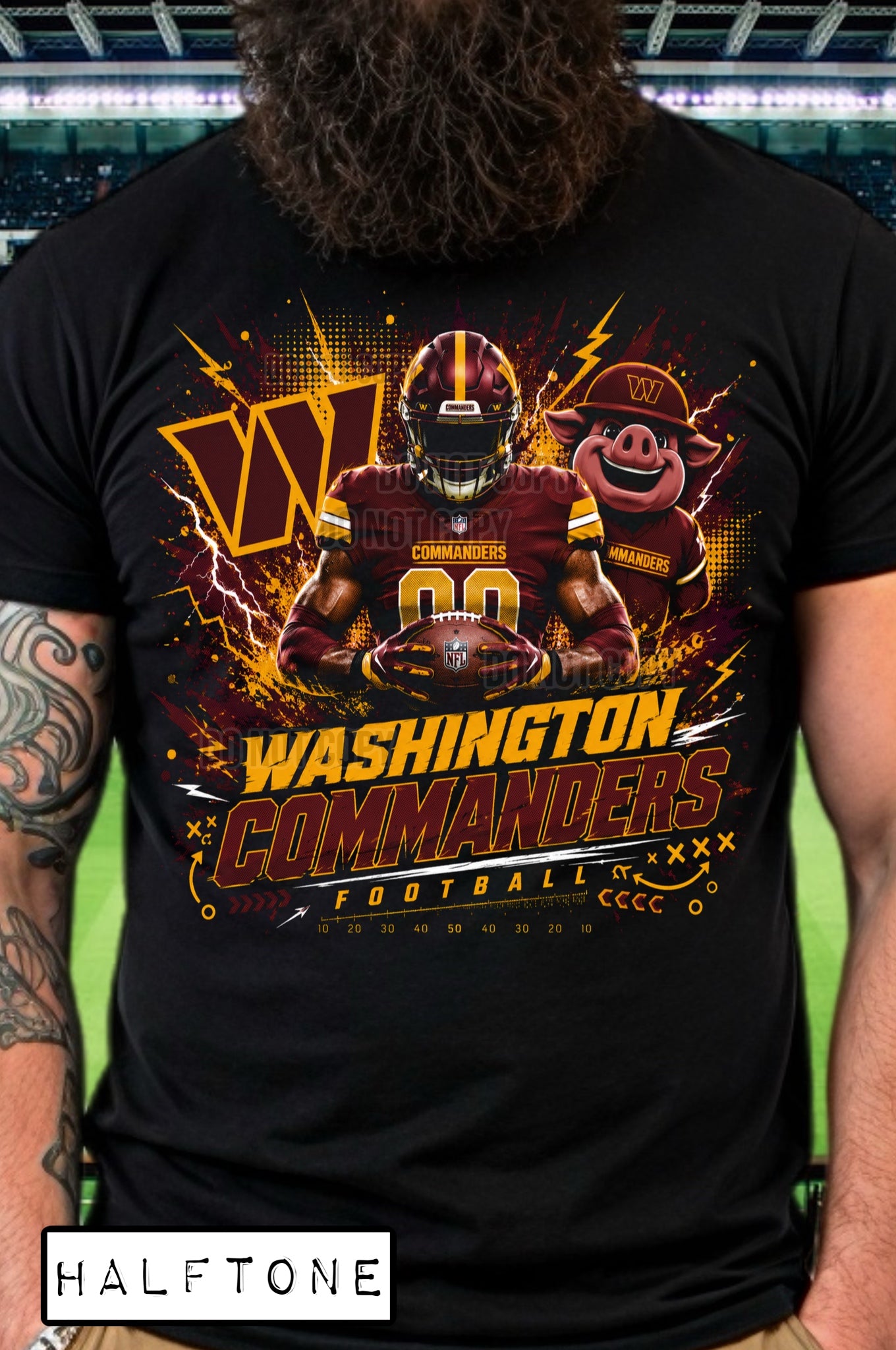 DTF PRINT Halftone Washington Commanders Main image
