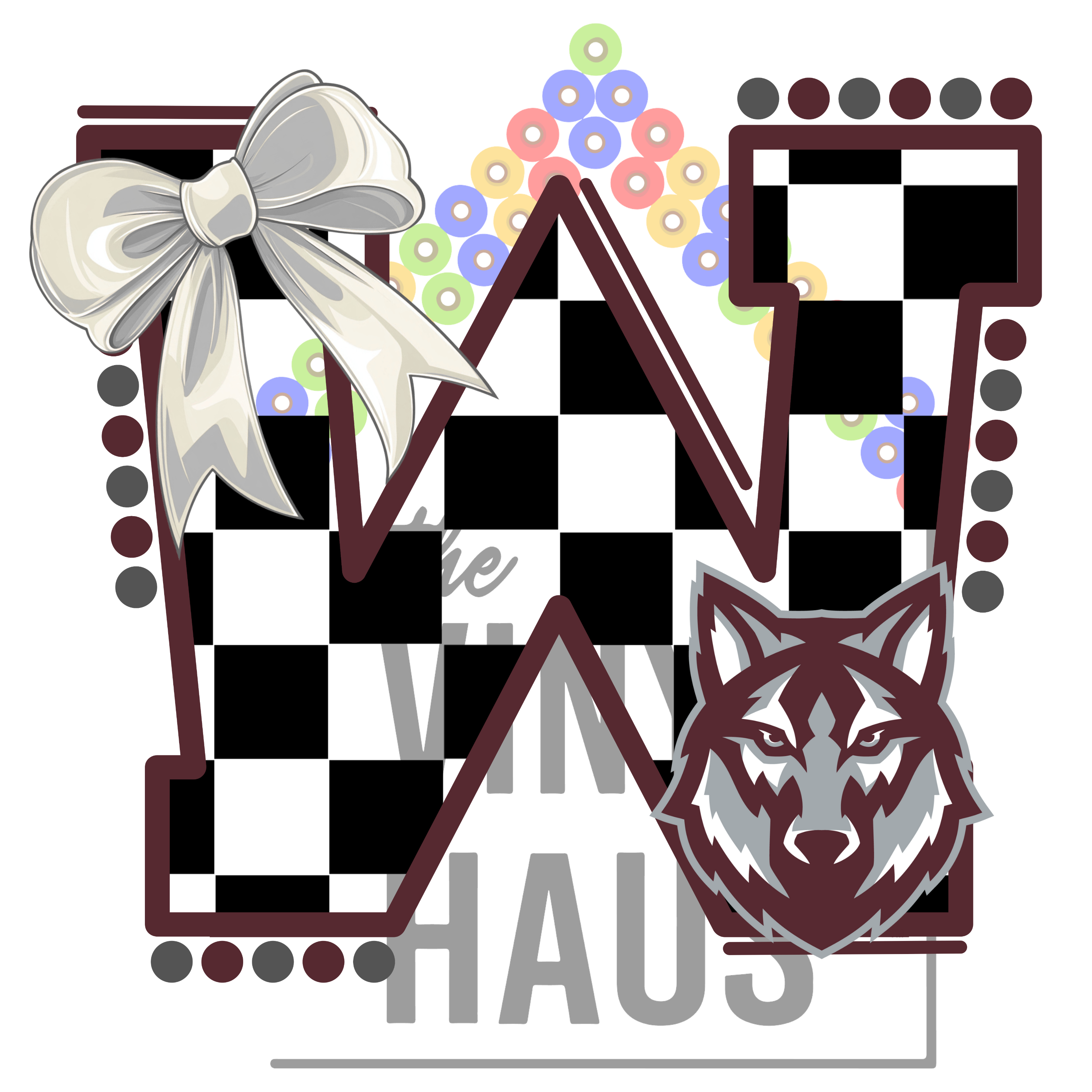 School Logos DTF- Wolves Gingham Main image