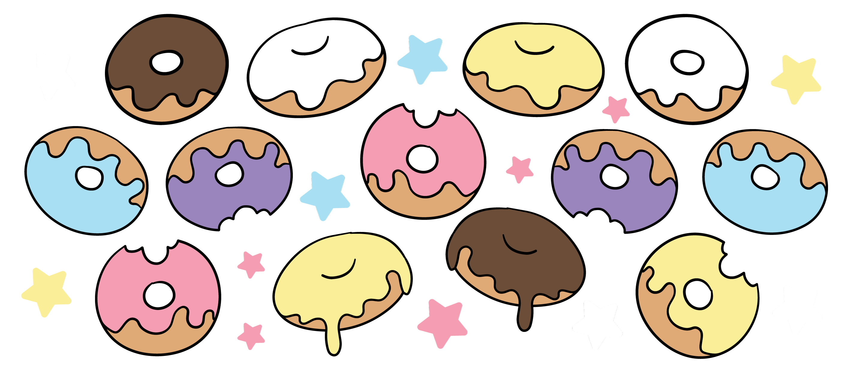 Donuts Libbey Glass Can Vinyl Wrap 16 oz - The Vinyl Haus Main image