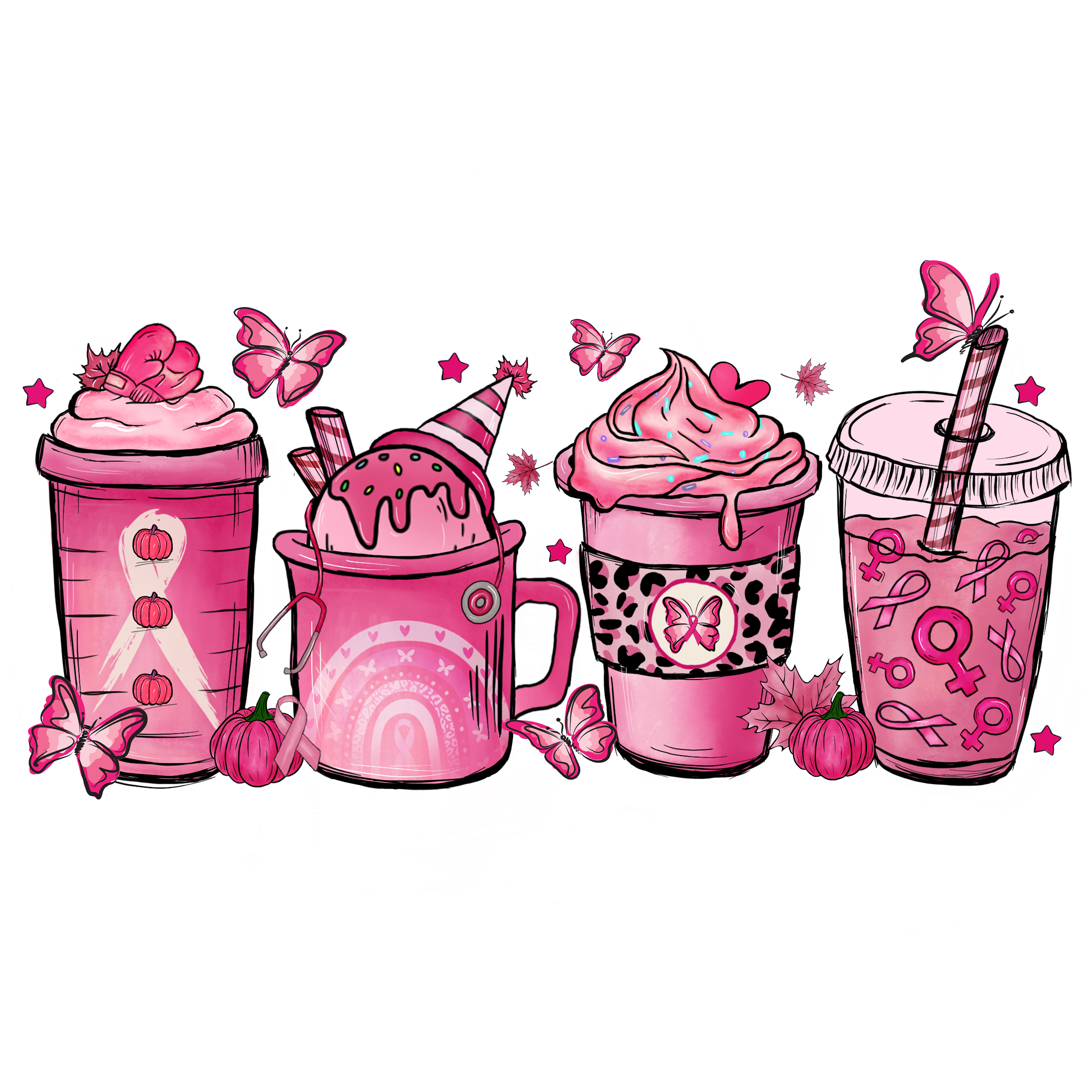 Sublimation Prints - Pink Ribbon Coffees - The Vinyl Haus