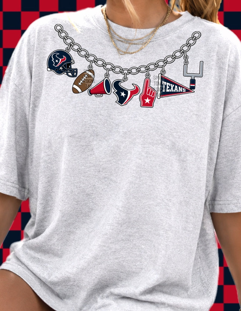 Houston Texans football charm necklace DTF print design