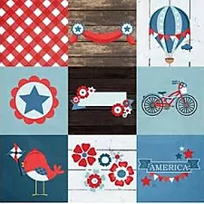 4 x 4 Patriotic Elements Pattern Vinyl 12" x 12" - Heat Transfer Haus Main image