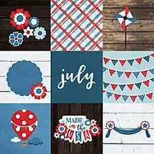4 x 4 Patriotic Elements Pattern Vinyl 12" x 12" - Heat Transfer Haus Main image