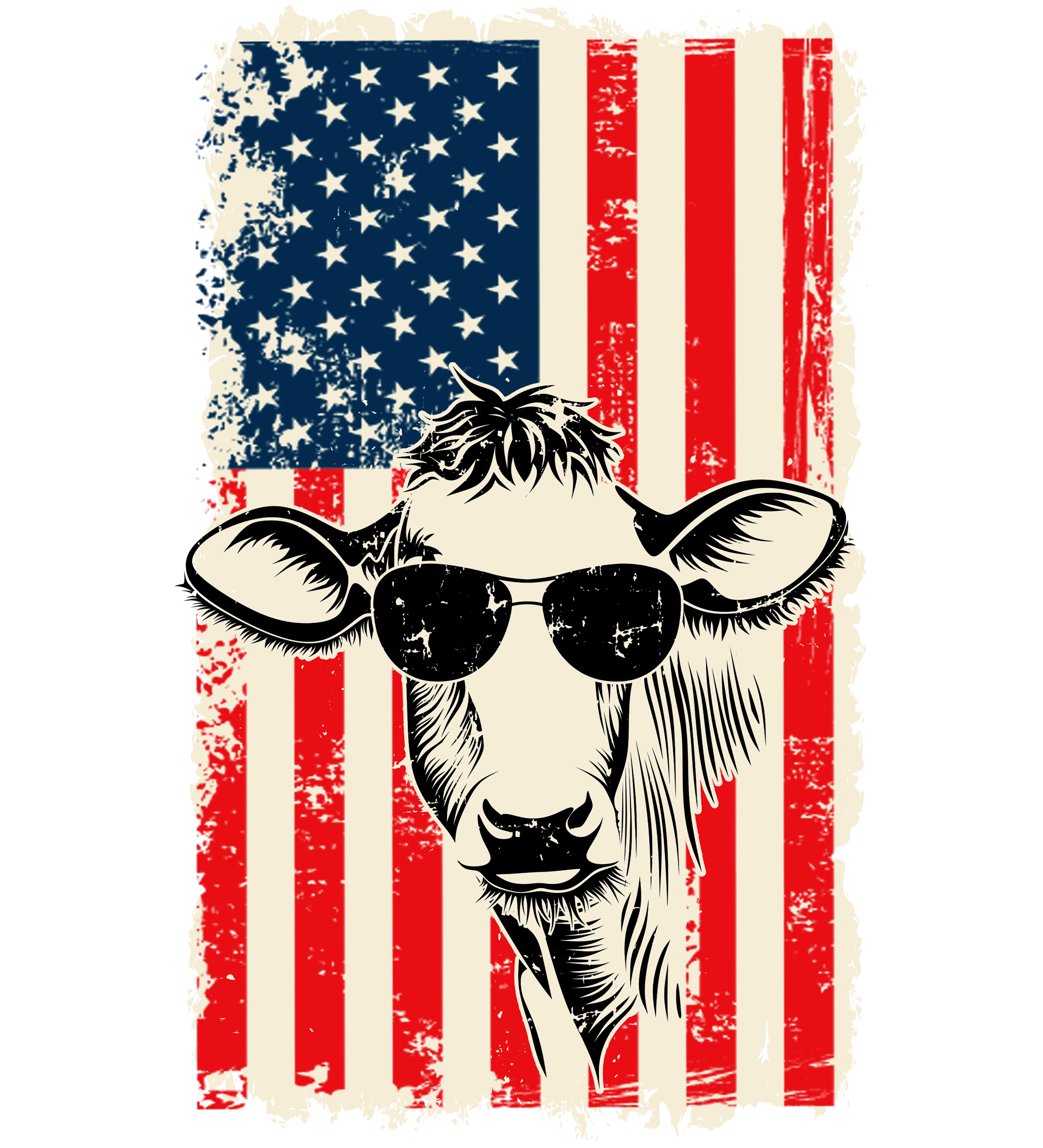 Sublimation Prints - America Flag Cow - The Vinyl Haus Main image