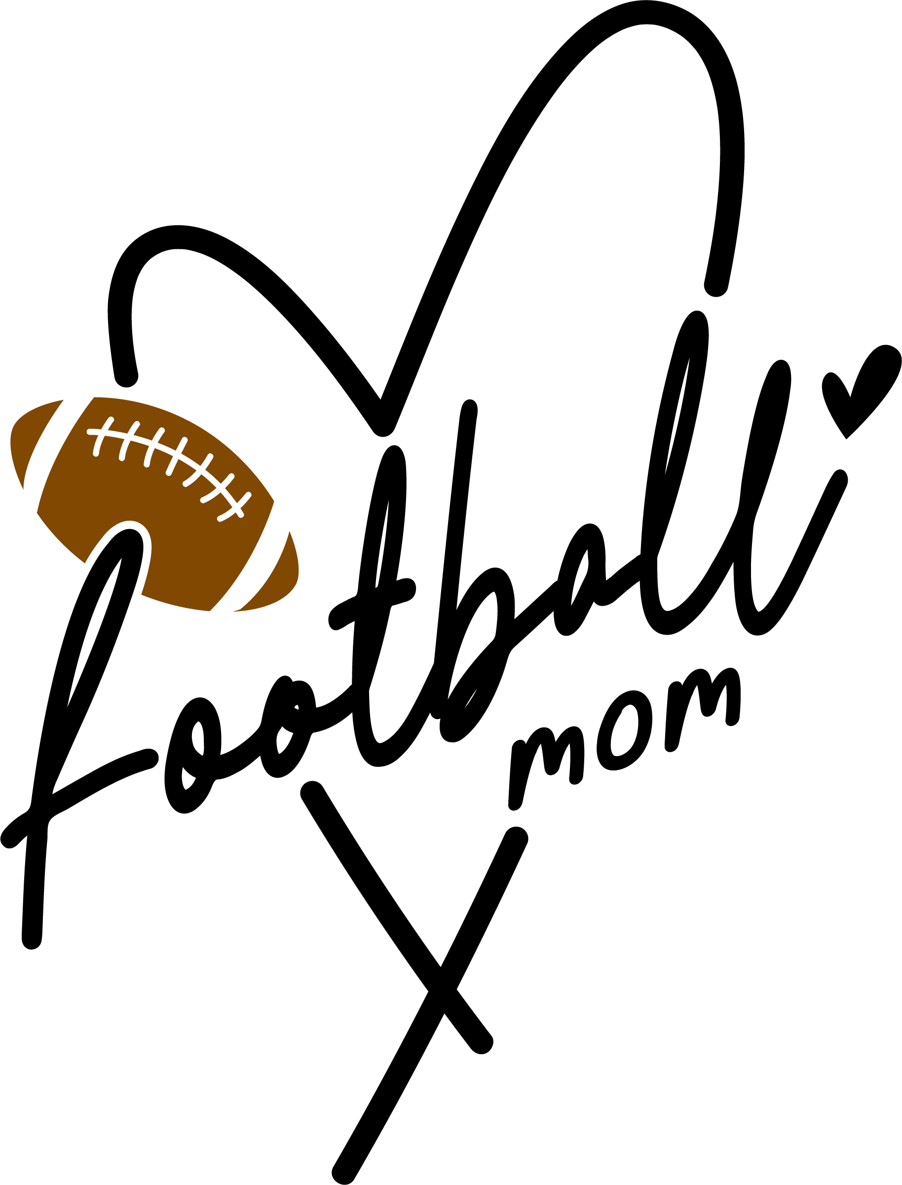 Sublimation Prints - Football Mom/ heart - The Vinyl Haus Main image