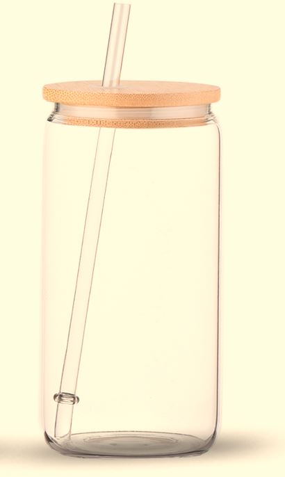 Clear Glass Can Tumbler - 16 oz - The Vinyl Haus