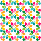 Rainbow Flowers White Background PRIDE Pattern Vinyl 12" x 12" - Heat Transfer Haus