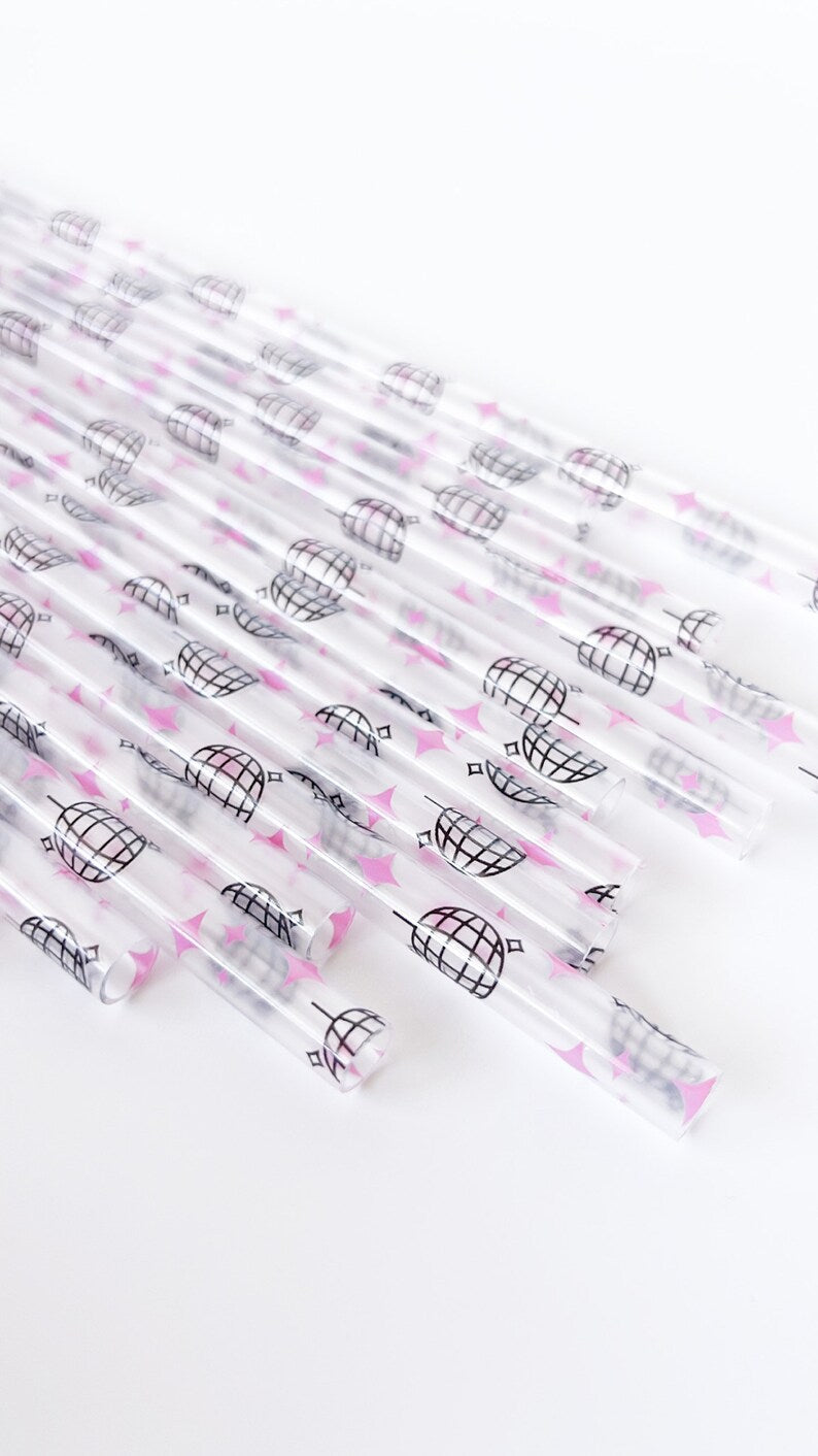 Patterned Plastic Straw - 9" Secondary image