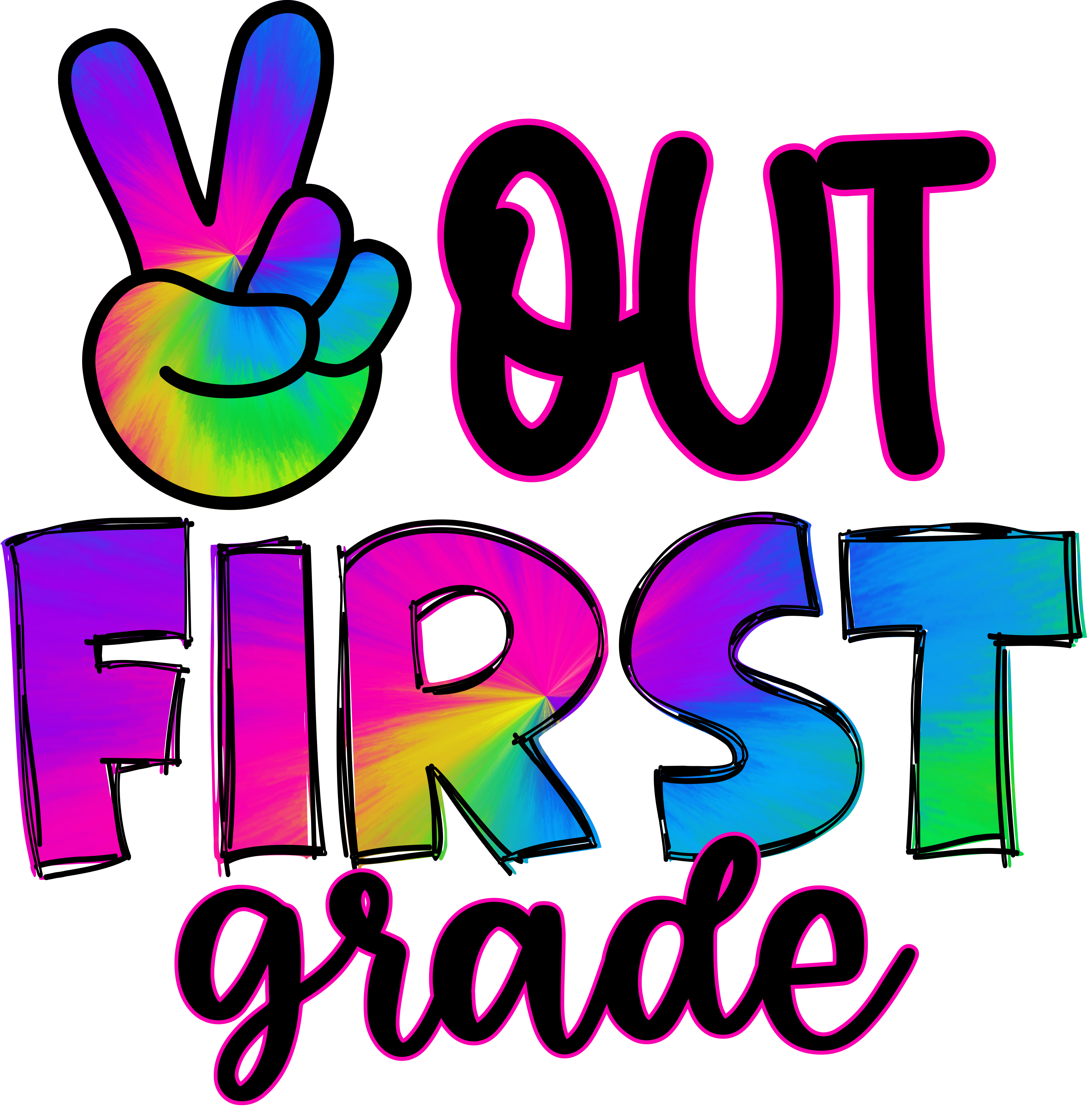 Sublimation Prints - Peace Out First Grade - The Vinyl Haus Main image