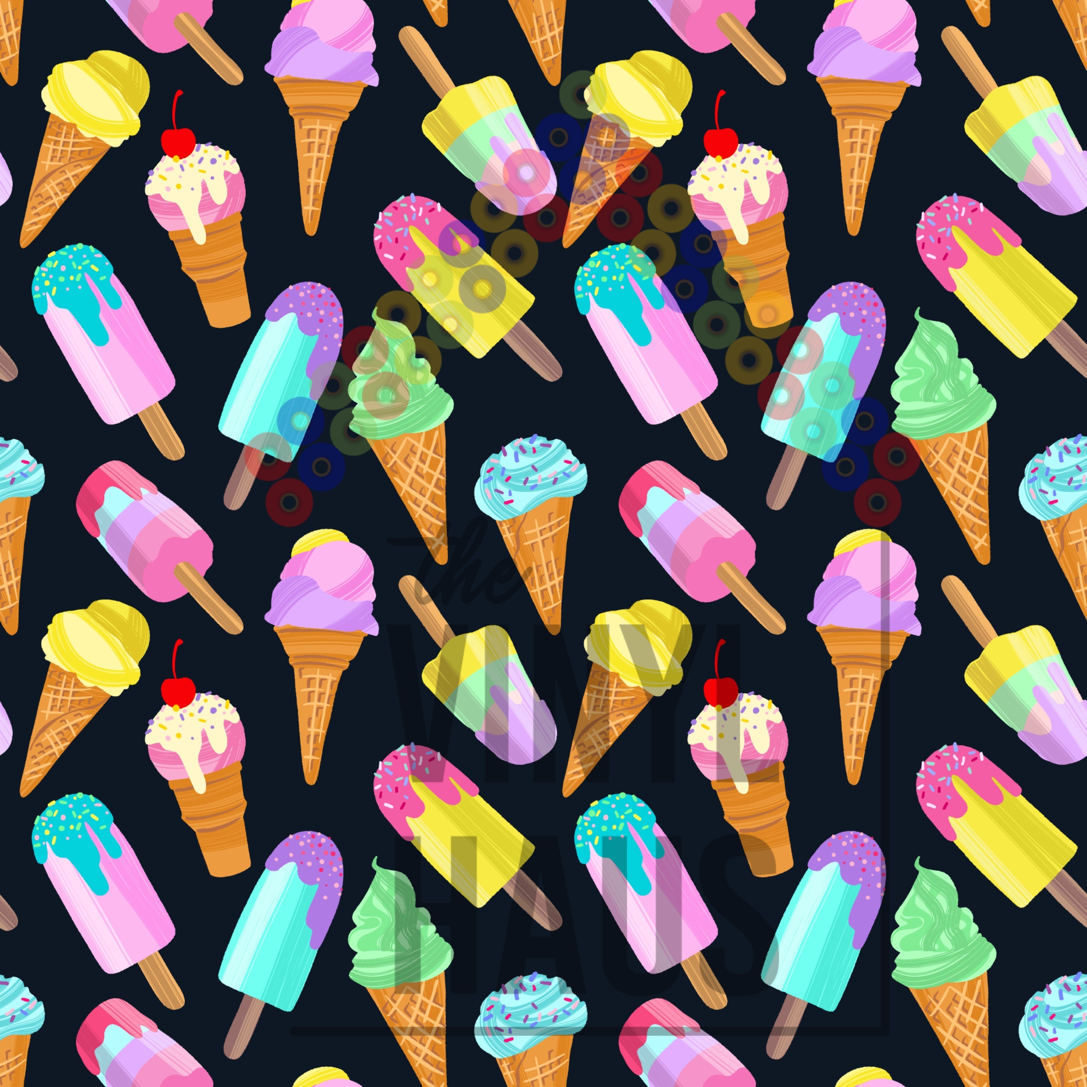 Ice Cream Pattern Vinyl 12" x 12" - The Vinyl Haus Main image