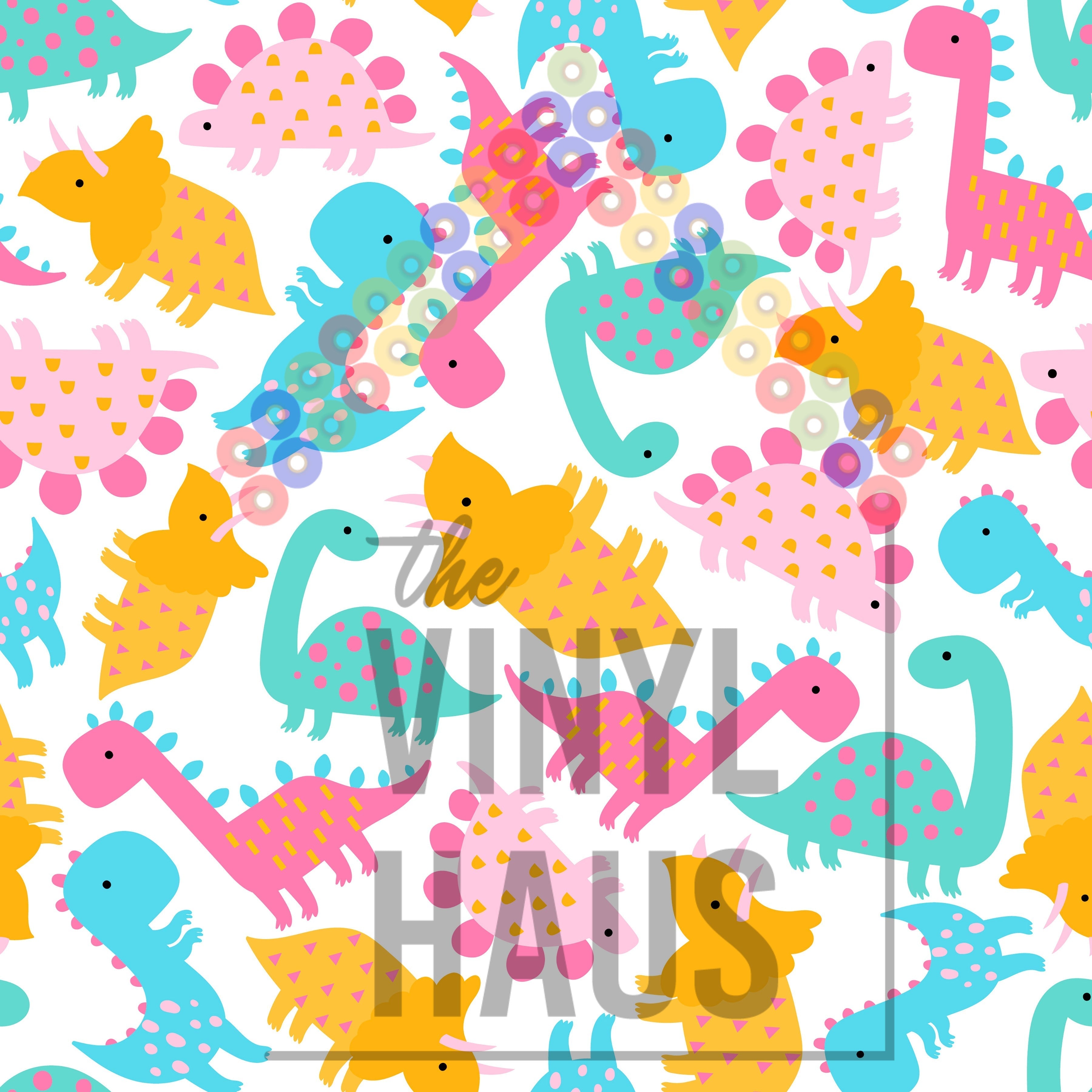 Pastel Dinosaurs Pattern Vinyl 12" x 12" - The Vinyl Haus Main image