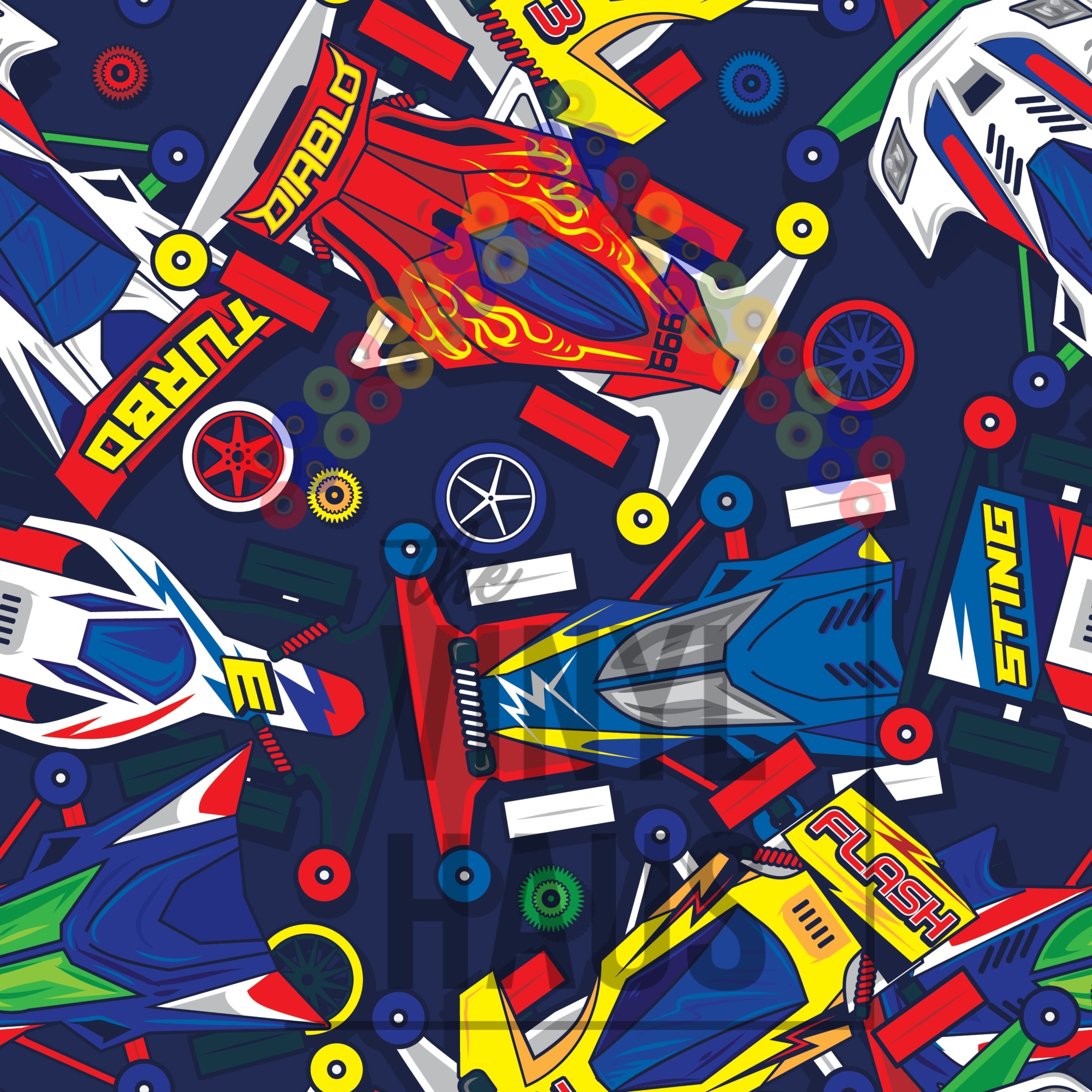Speed Cars Pattern Vinyl 12" x 12" - The Vinyl Haus Main image