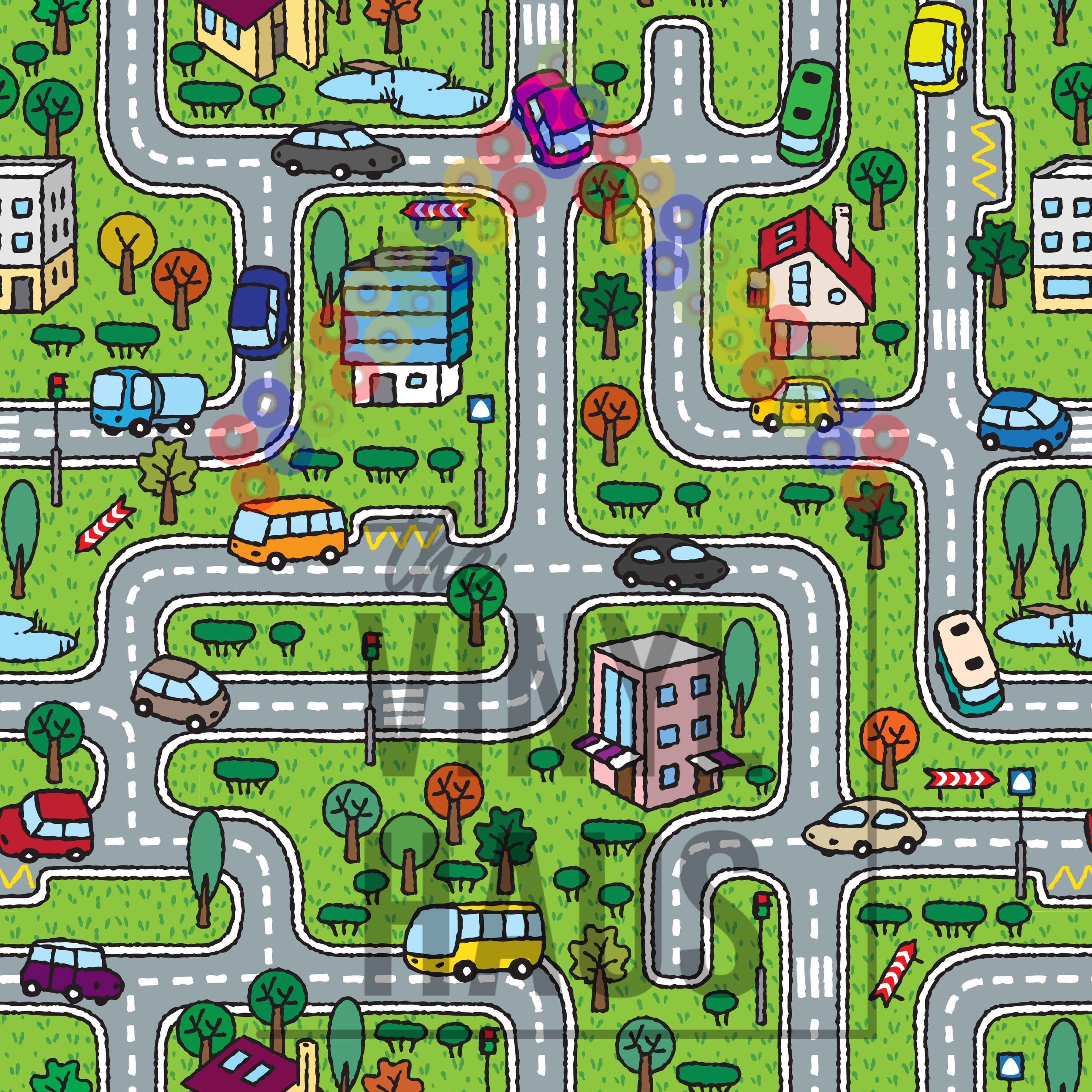 Cars Roadway Pattern Vinyl 12" x 12" - The Vinyl Haus Main image