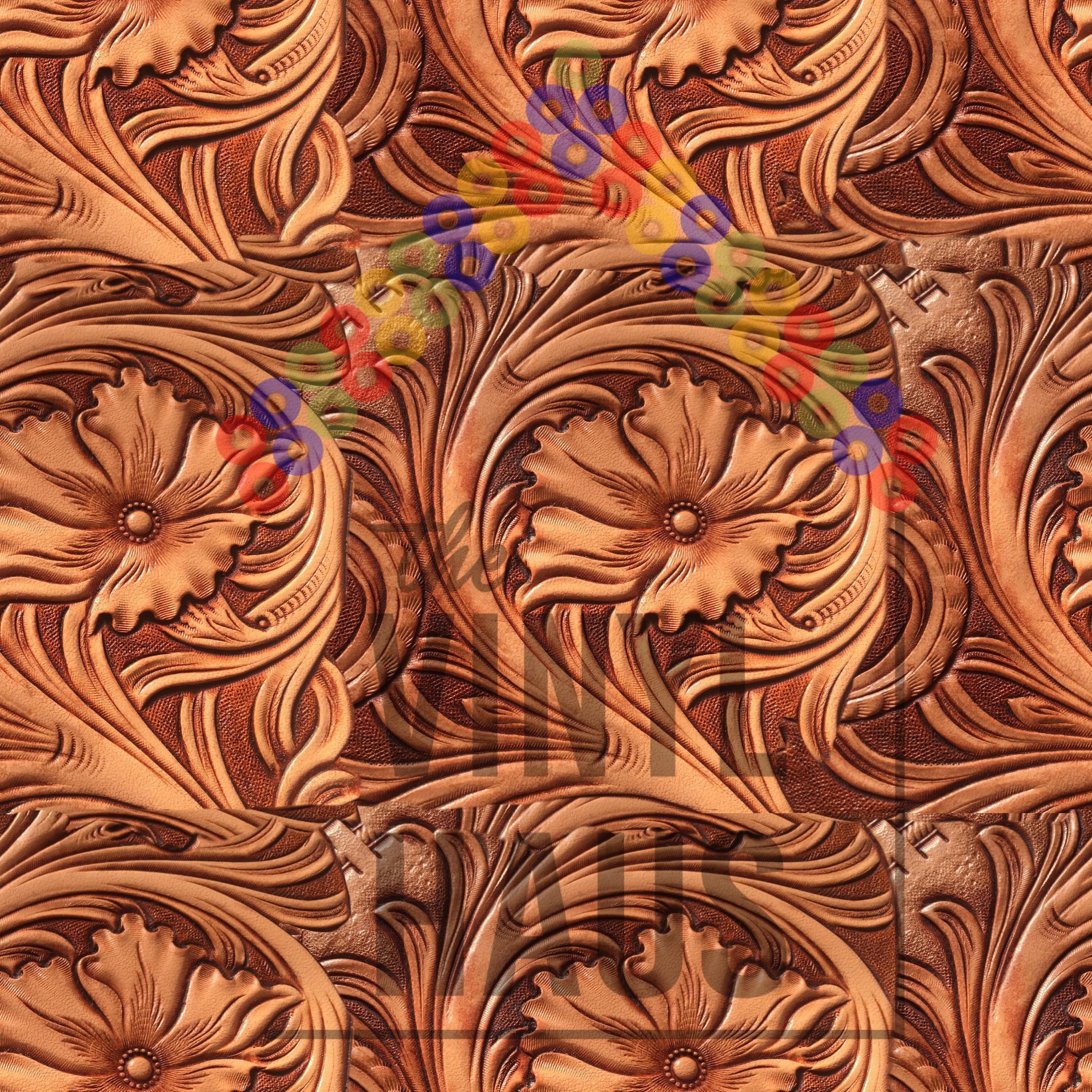 Tooled Leather Pattern Vinyl 12" x 12" - The Vinyl Haus