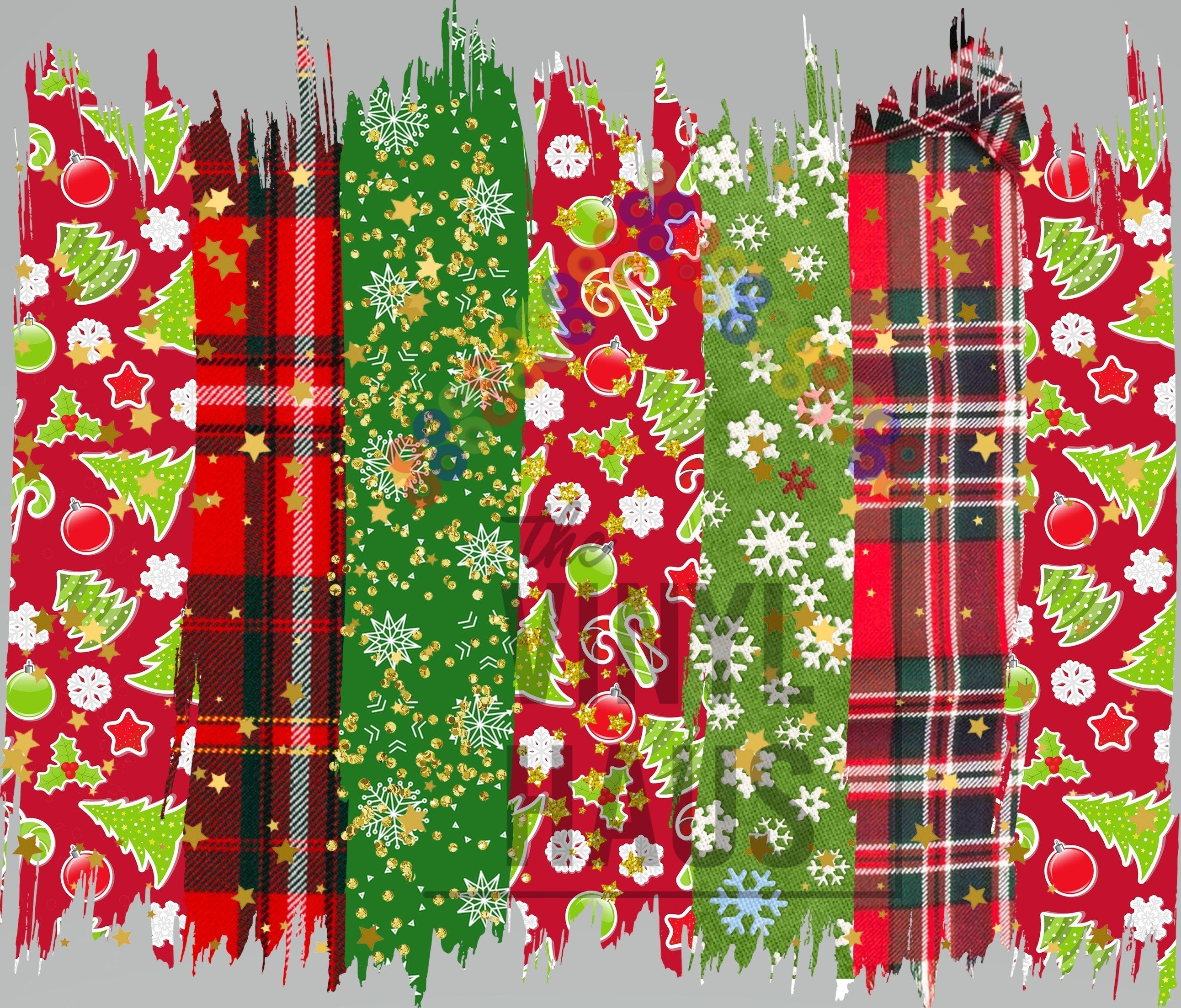 Christmas Brushstrokes Pattern Vinyl 12" x 10" - The Vinyl Haus