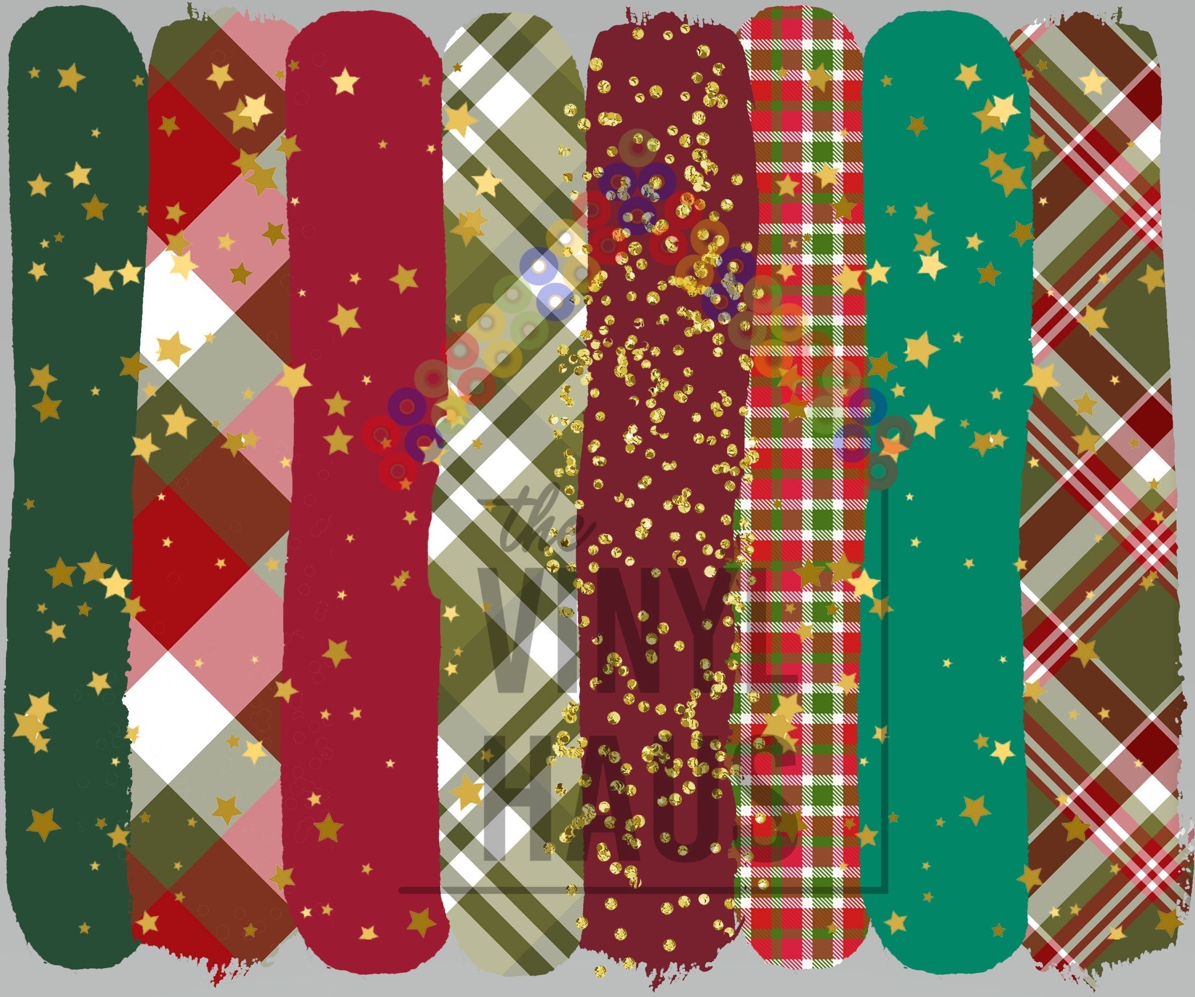 Christmas Brushstrokes Pattern Vinyl 12" x 10" - The Vinyl Haus Main image