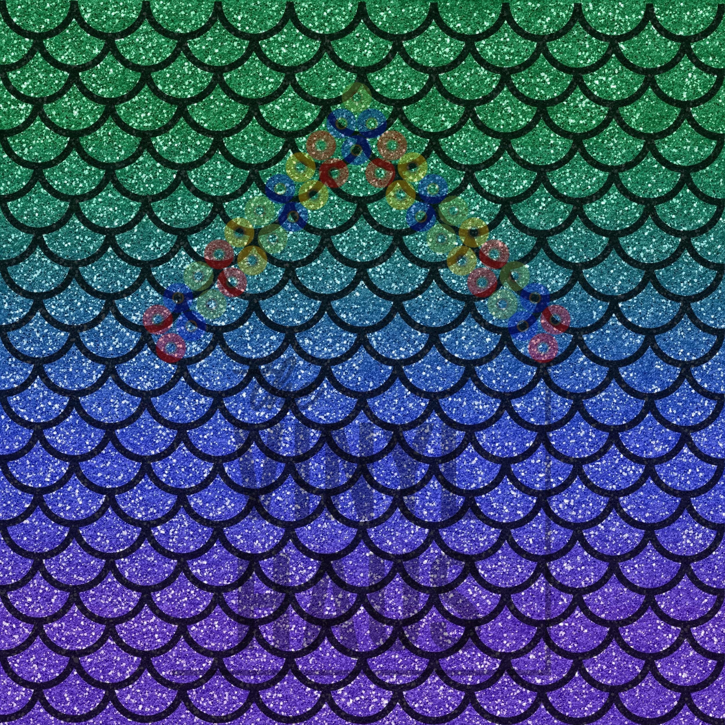 Mermaid Glitter Pattern Vinyl 12" x 12" - The Vinyl Haus