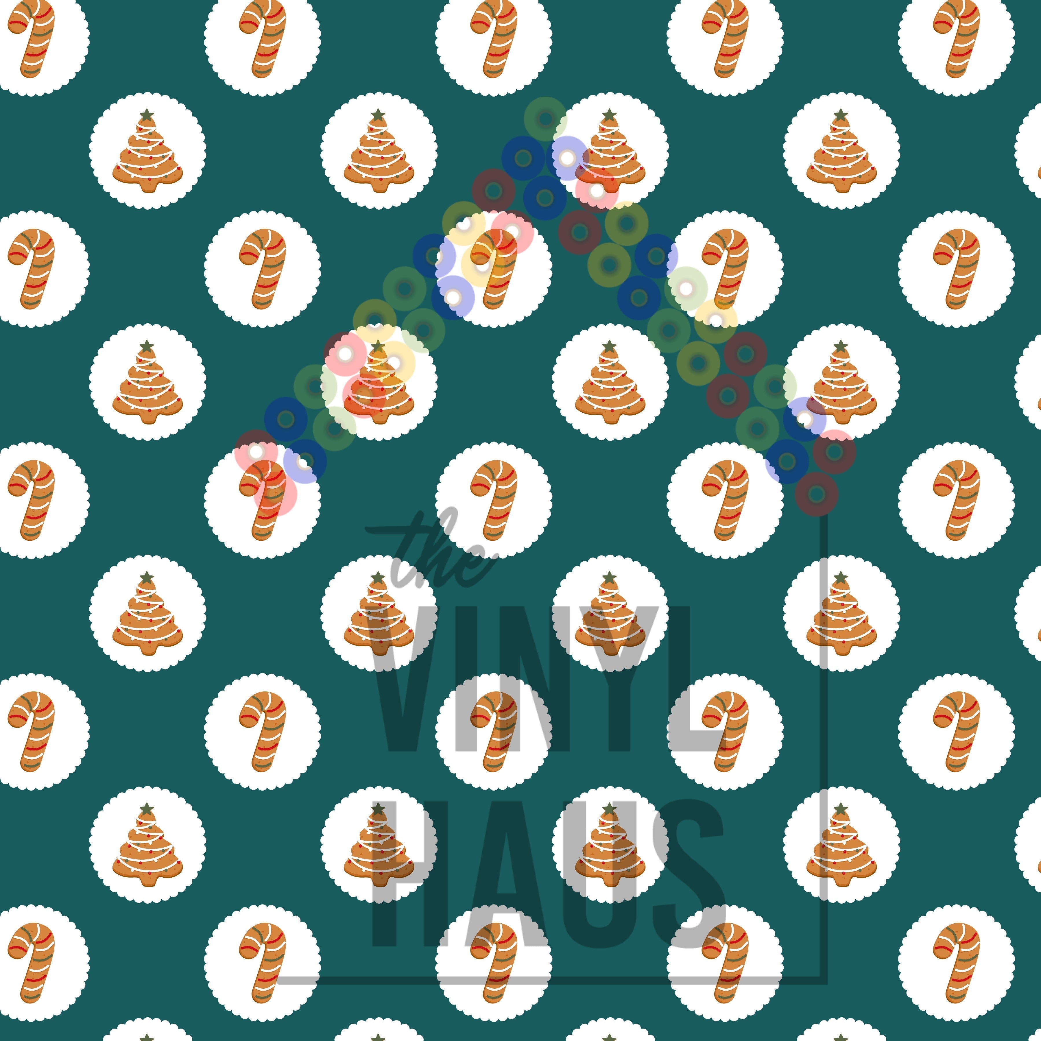 Gingerbread Cookies Pattern Vinyl 12" x 12" - The Vinyl Haus Main image