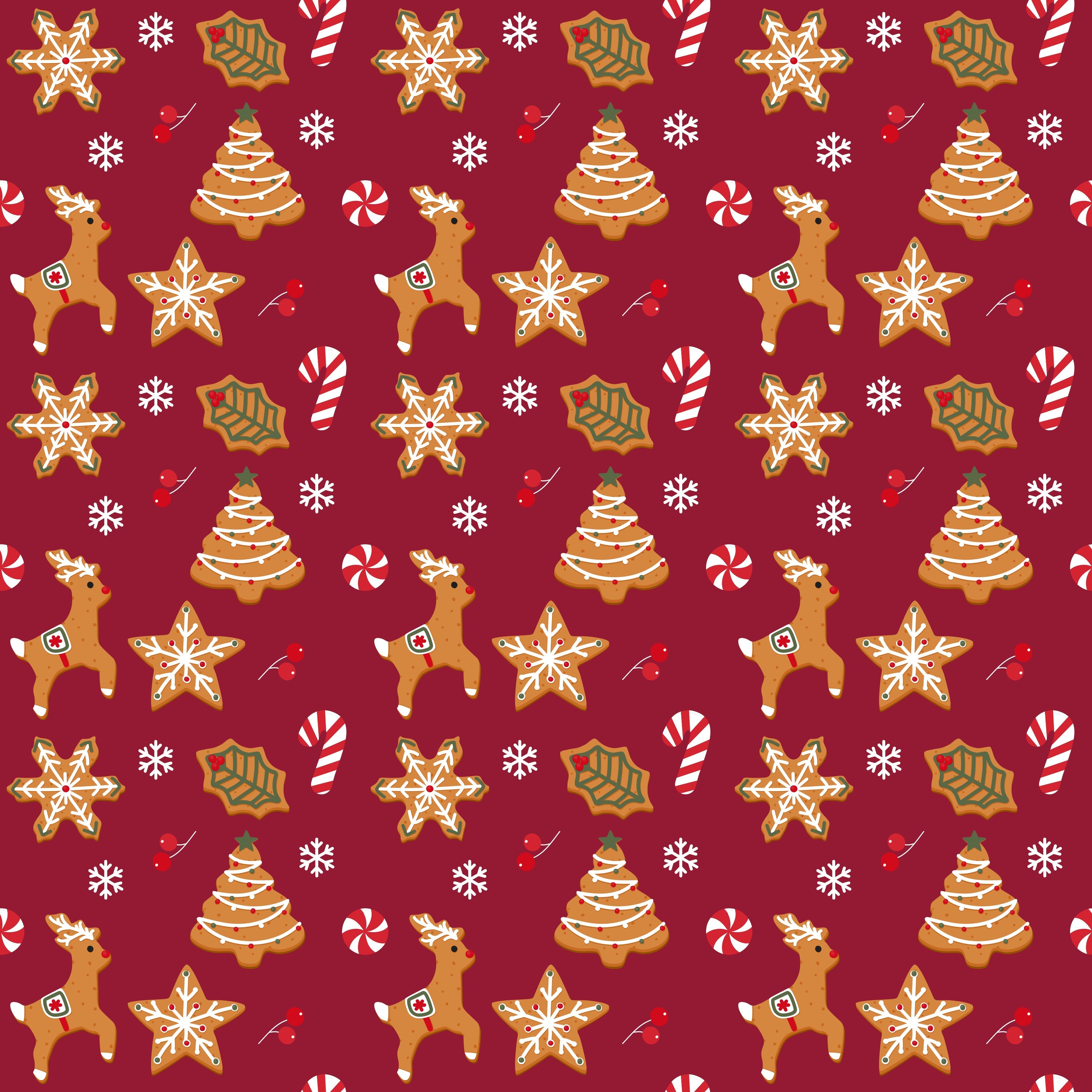 Gingerbread Cookies and Candy Cane Pattern Vinyl 12" x 12" - The Vinyl Haus Main image