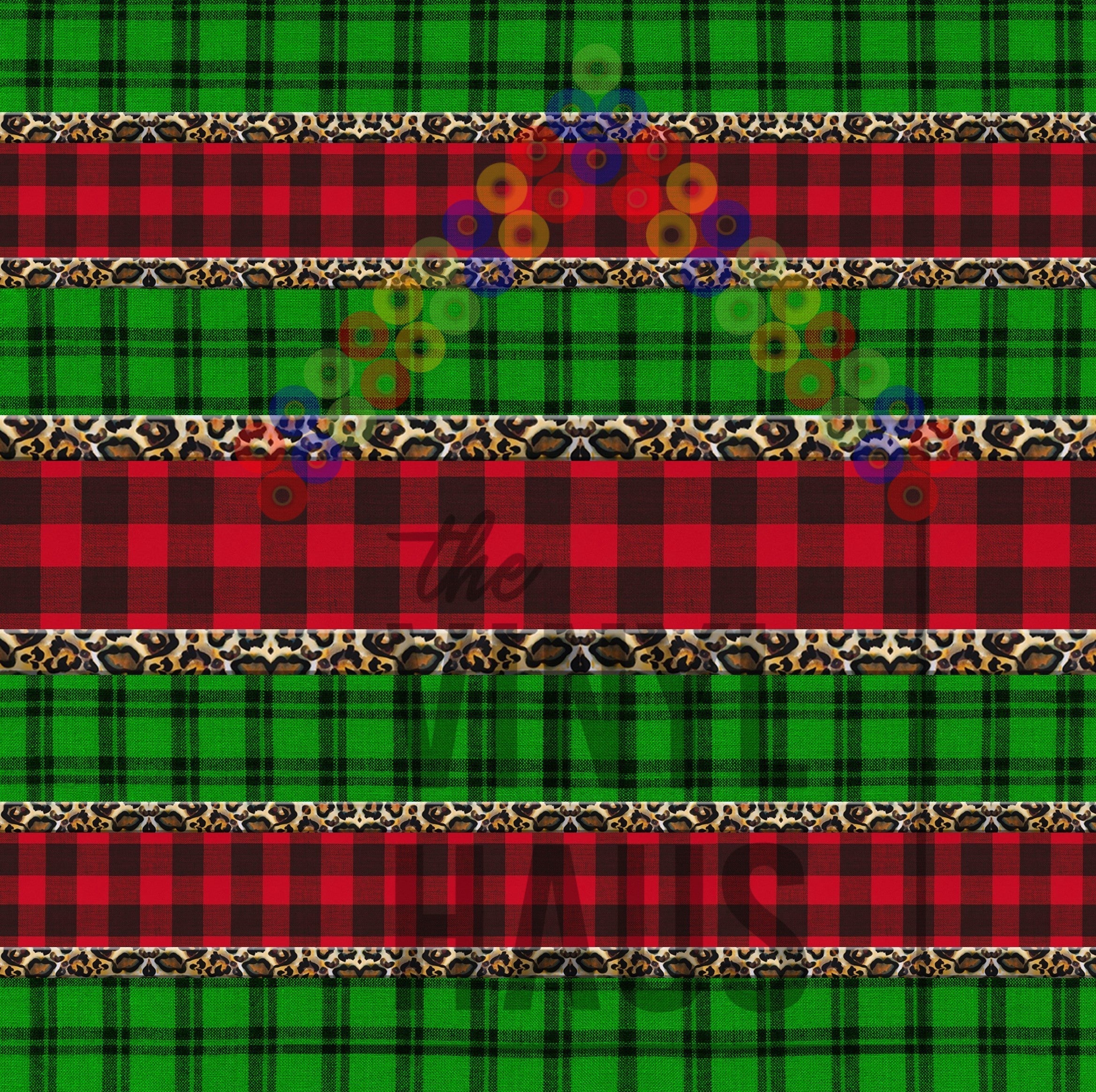 Christmas Plaid with Cheetah Pattern Vinyl 12" x 12" - The Vinyl Haus
