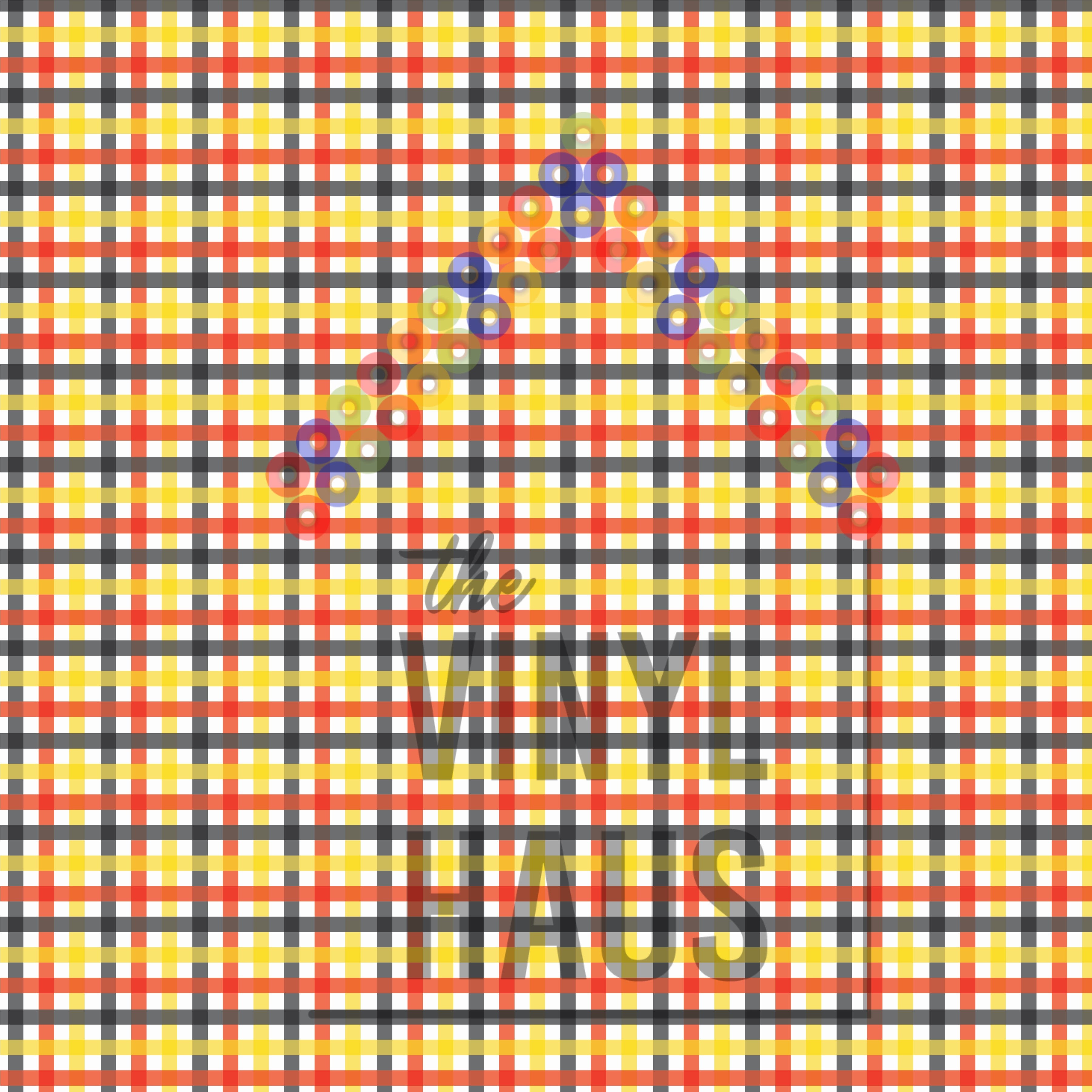 Oktoberfest/Wurstfest German Flag Plaid Pattern Vinyl 12" x 12" - The Vinyl Haus
