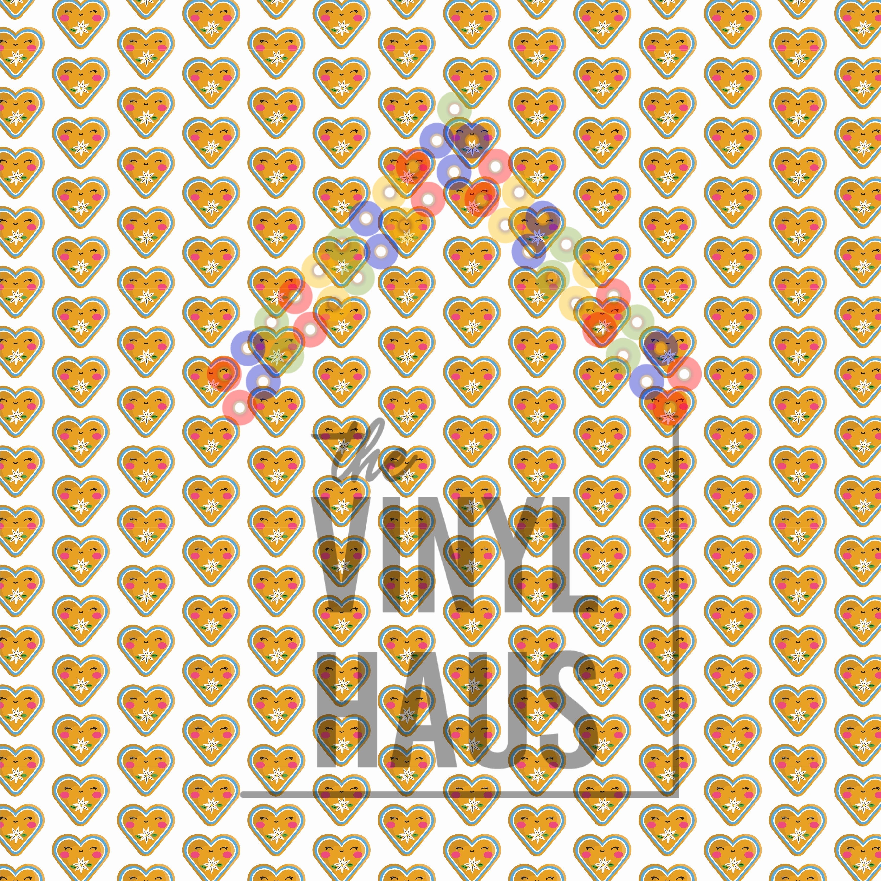 Oktoberfest/Wurstfest Hearts Pattern Vinyl 12" x 12" - The Vinyl Haus