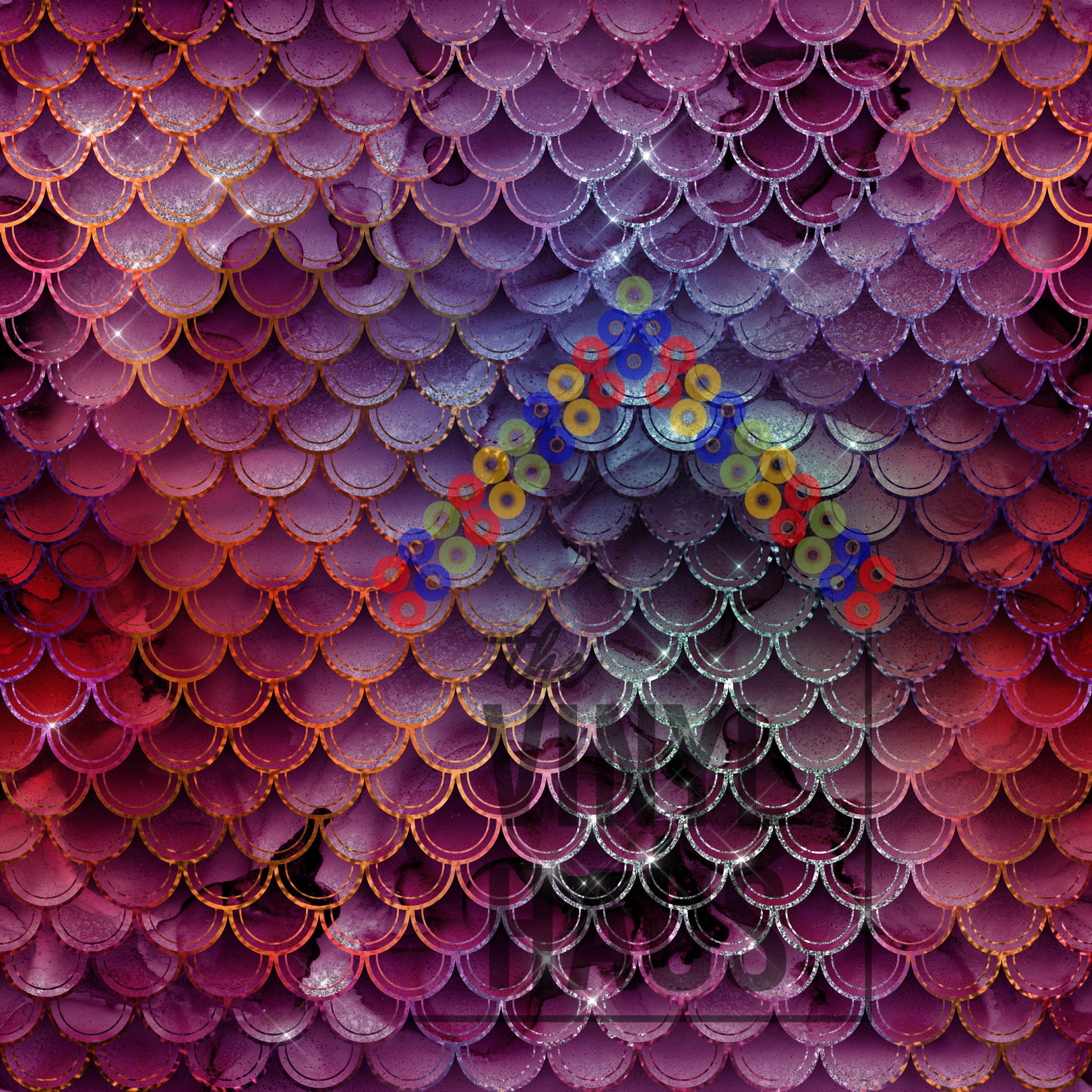 Red Mermaid Scales Pattern Vinyl 12" x 12" - The Vinyl Haus Main image