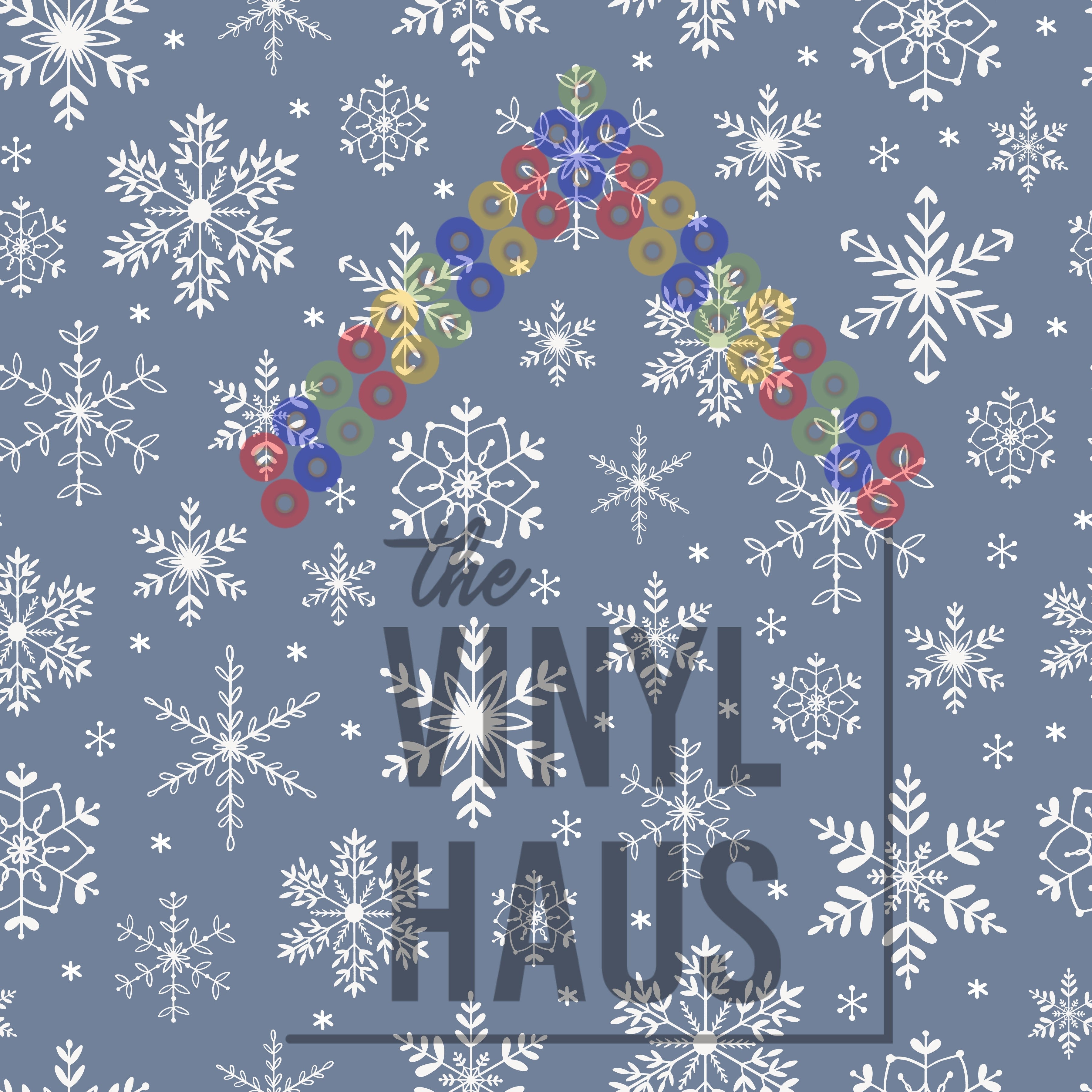 Snowflakes on Blue Background Pattern Vinyl 12" x 12" - The Vinyl Haus Main image
