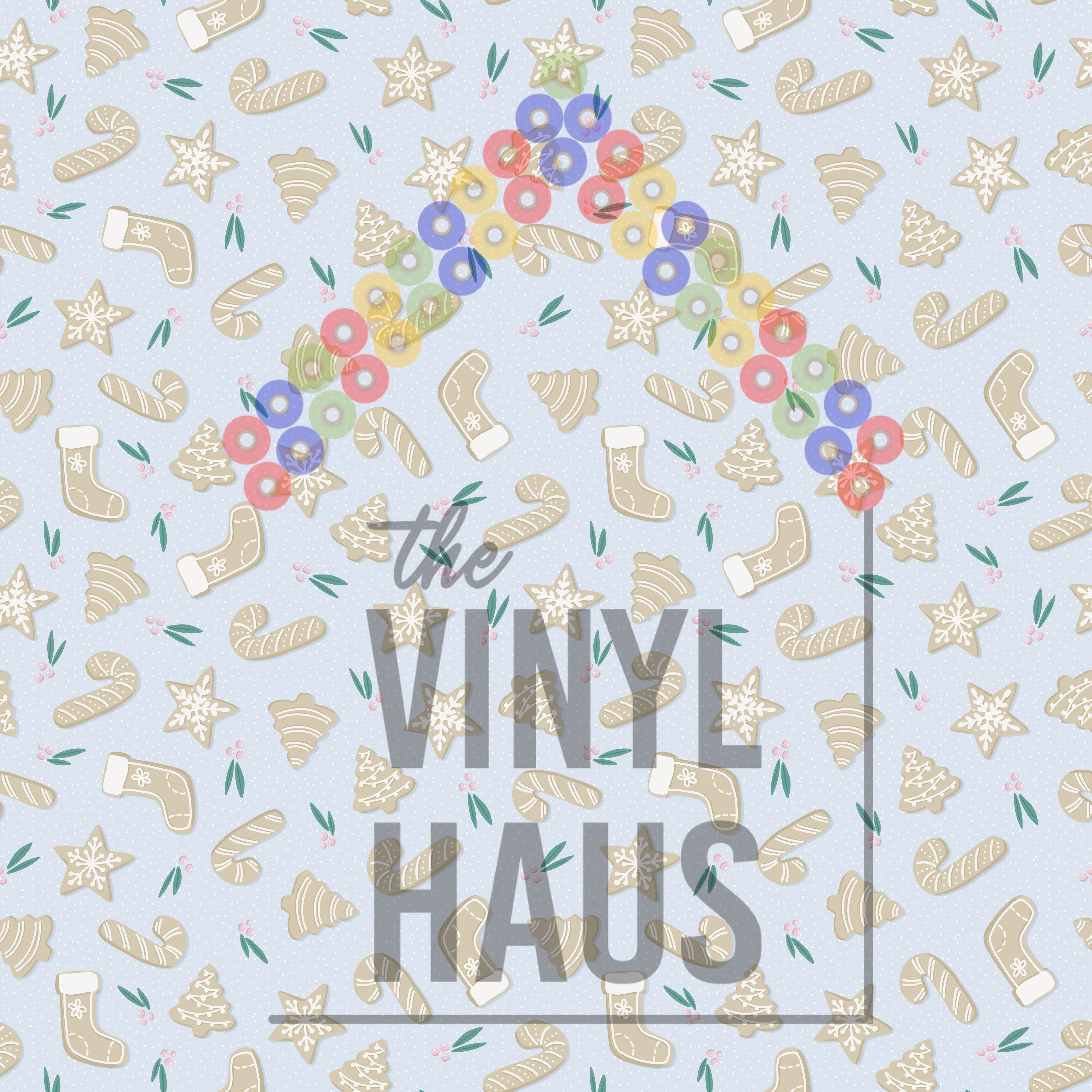 Christmas Cookies Pattern Vinyl 12" x 12" - The Vinyl Haus Main image